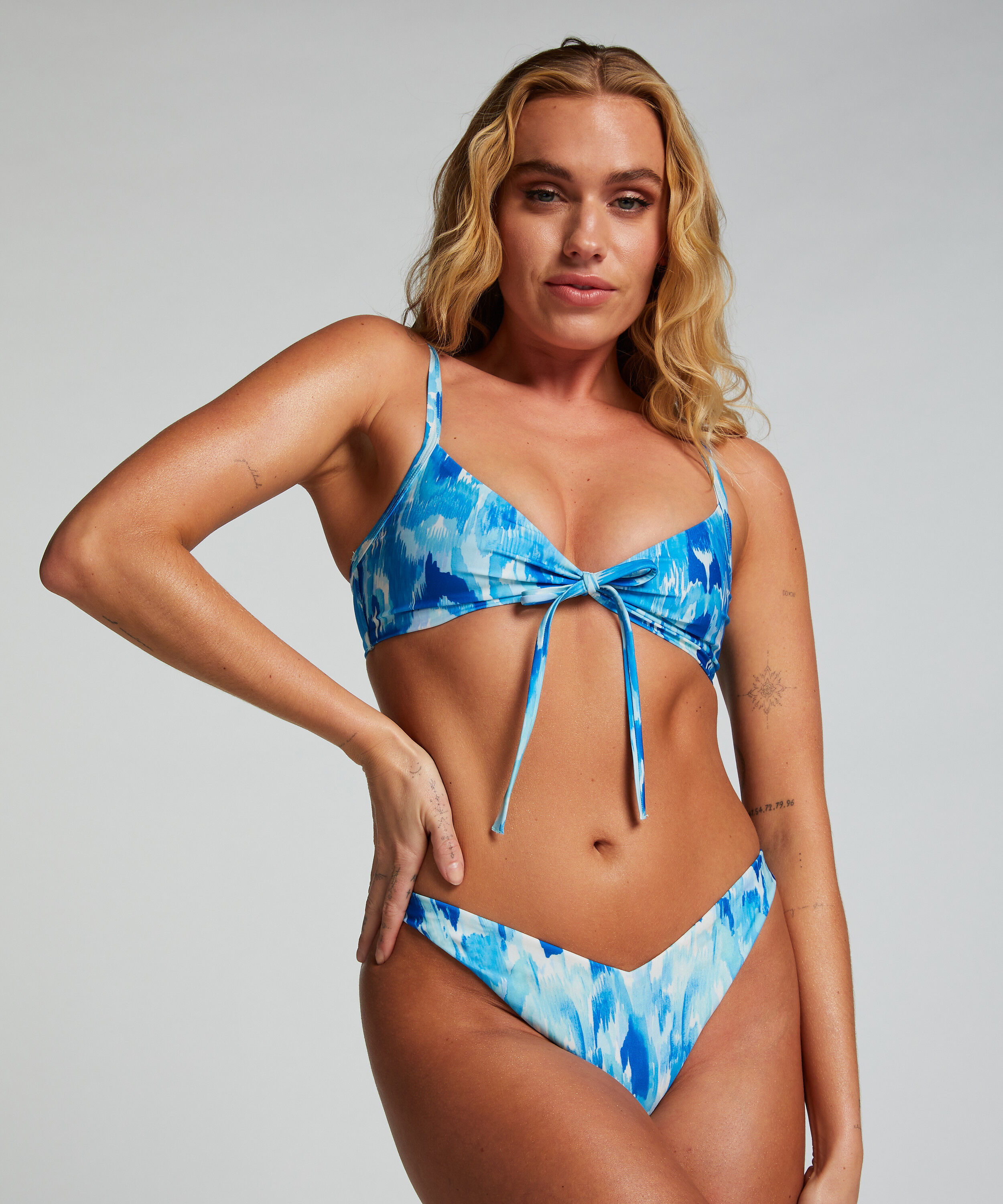 Høykuttet Bikini Underdel Paraguay, Blå