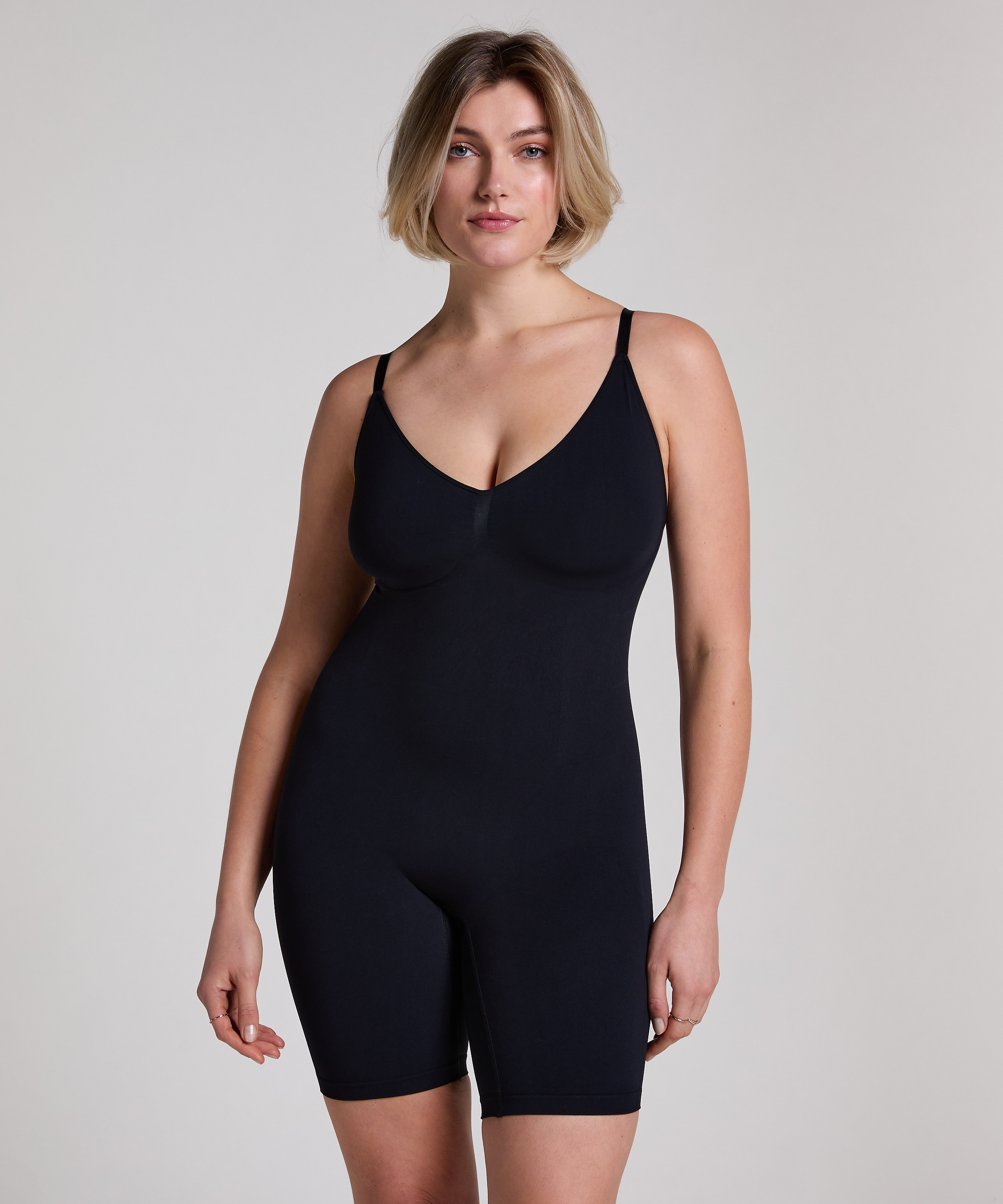 Sømløs slankende lår, Svart, main