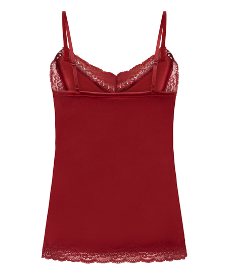 Cami-topp Velours Lace, Rød