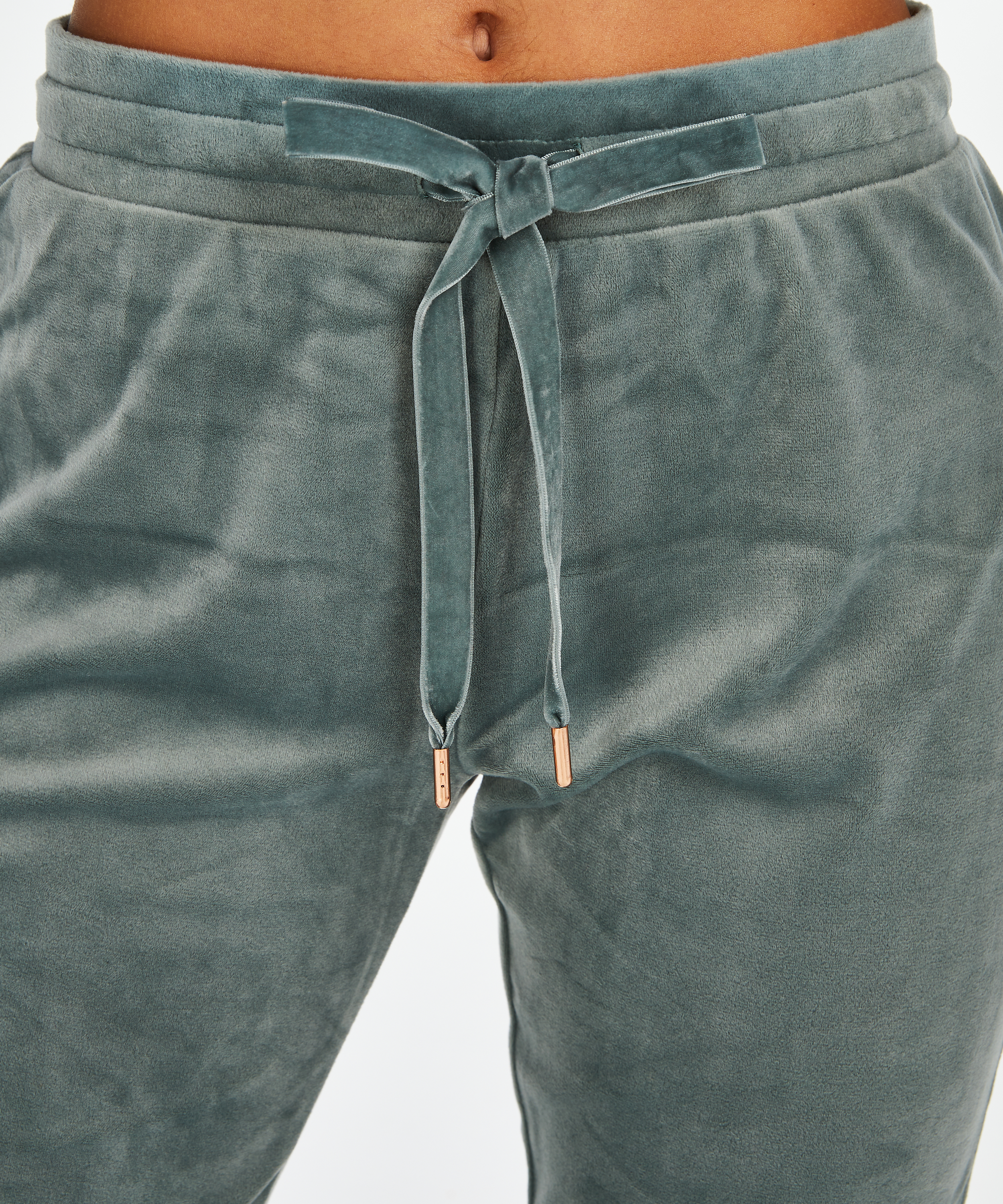 Tall joggebukse i velur, Grønn, main