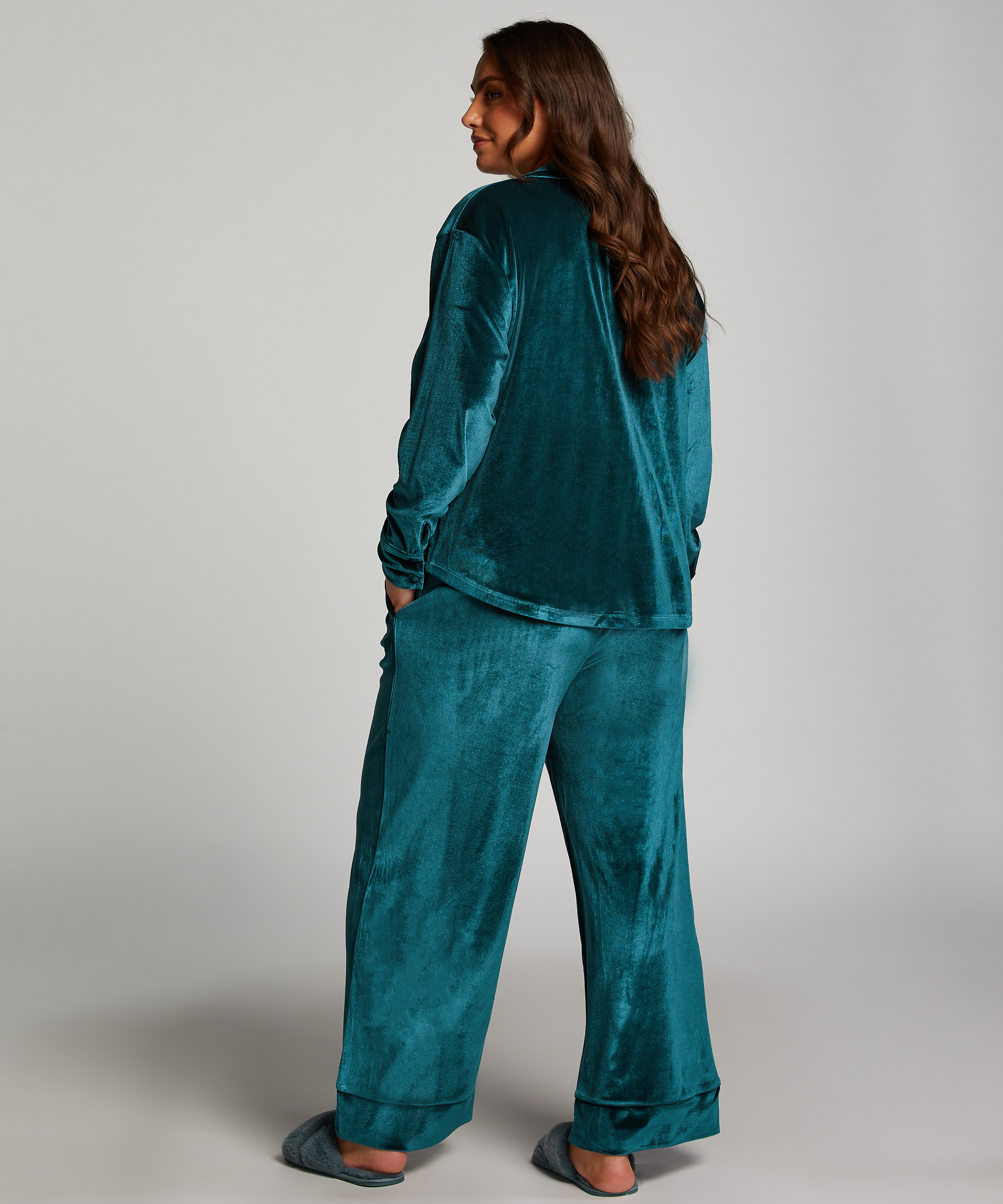 Langermet jakke i vellor, Bl&aring;, main