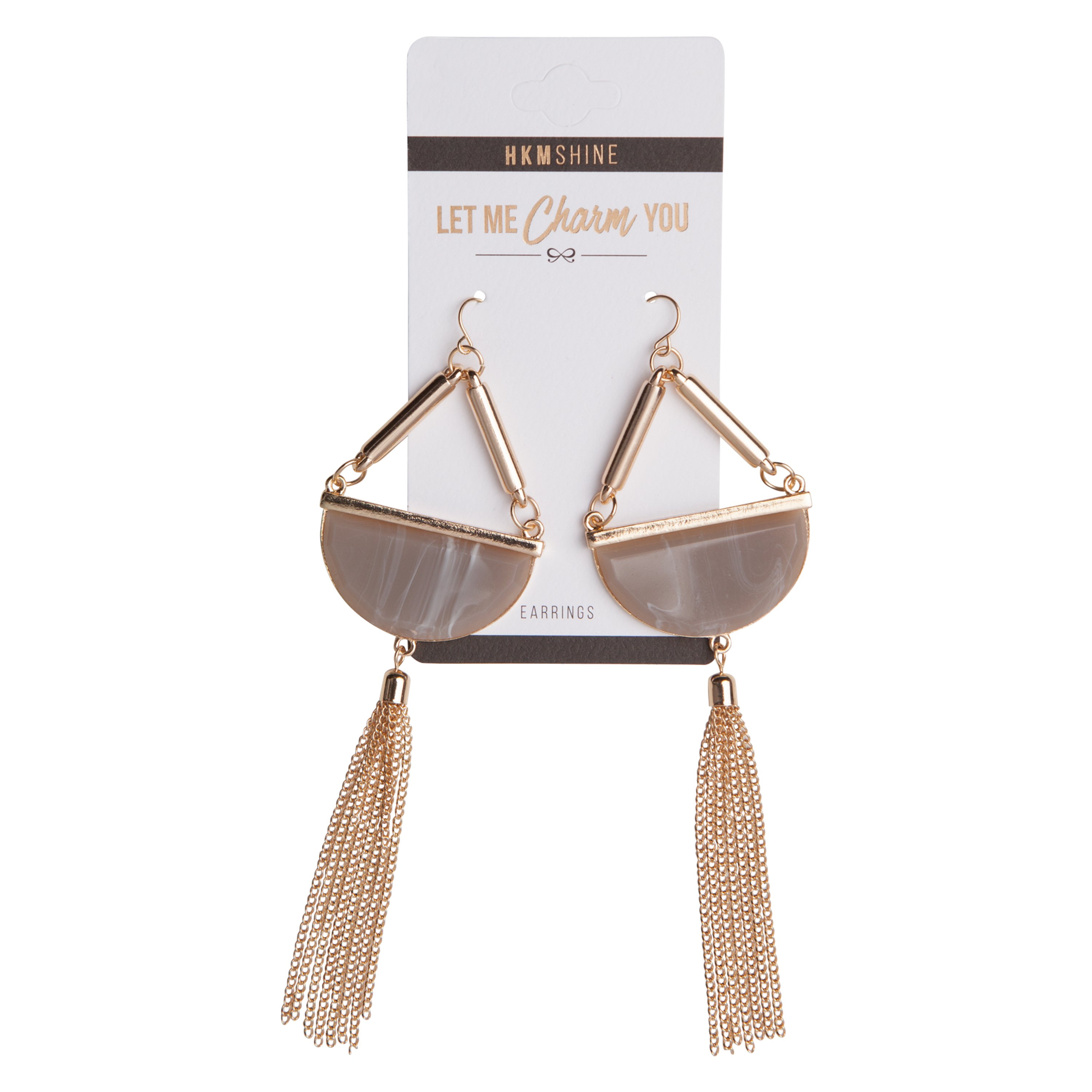 Marble Statement Earrings, Gul, main