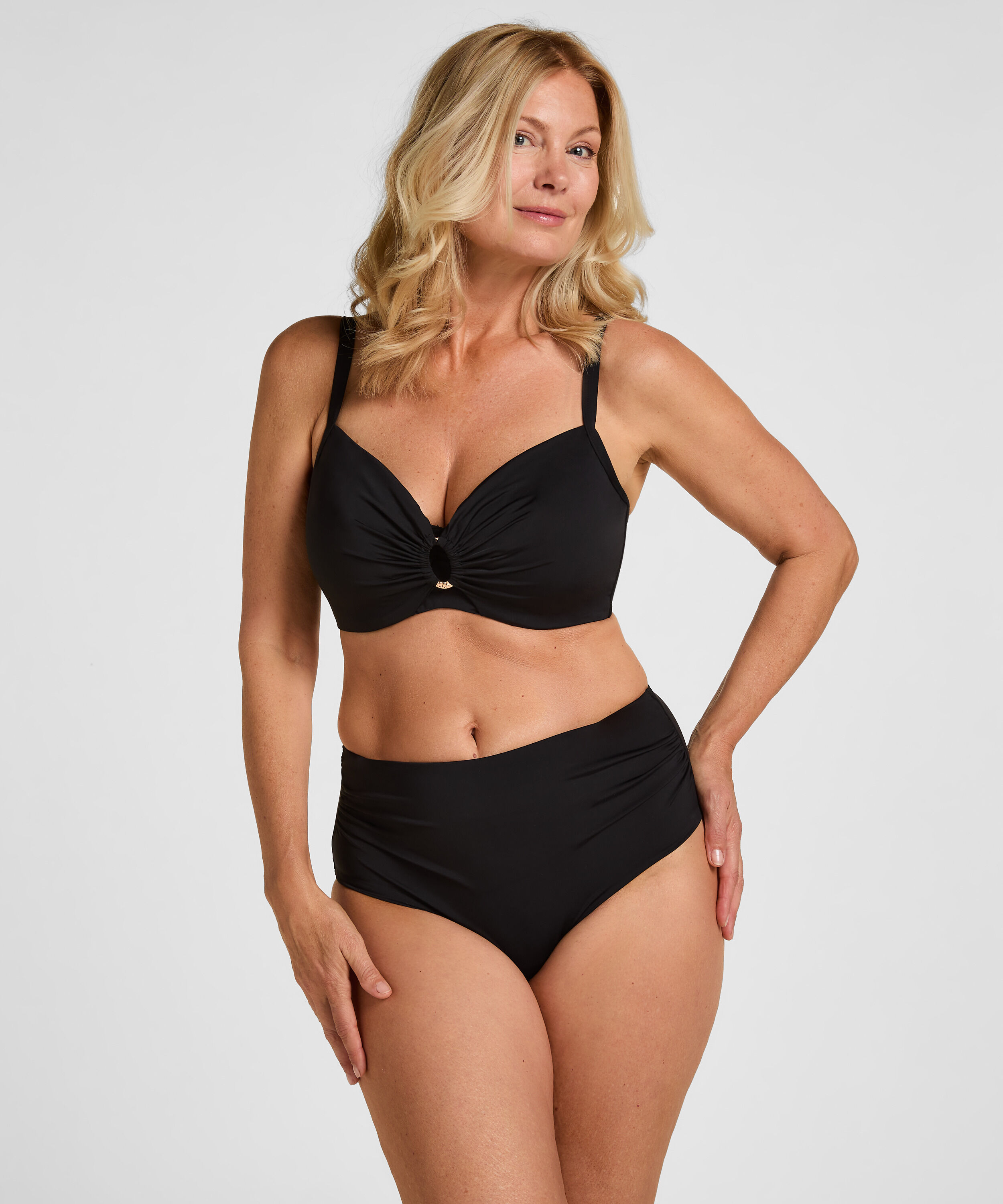 High-Waisted Formende Bikinibukse Luxe, Svart