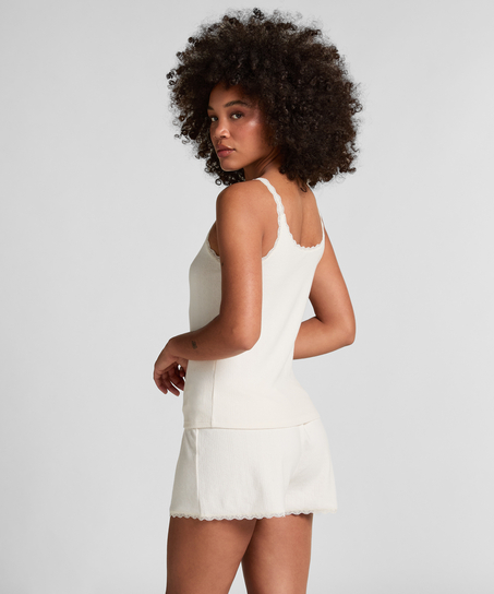 Pointelle shorts, Hvit