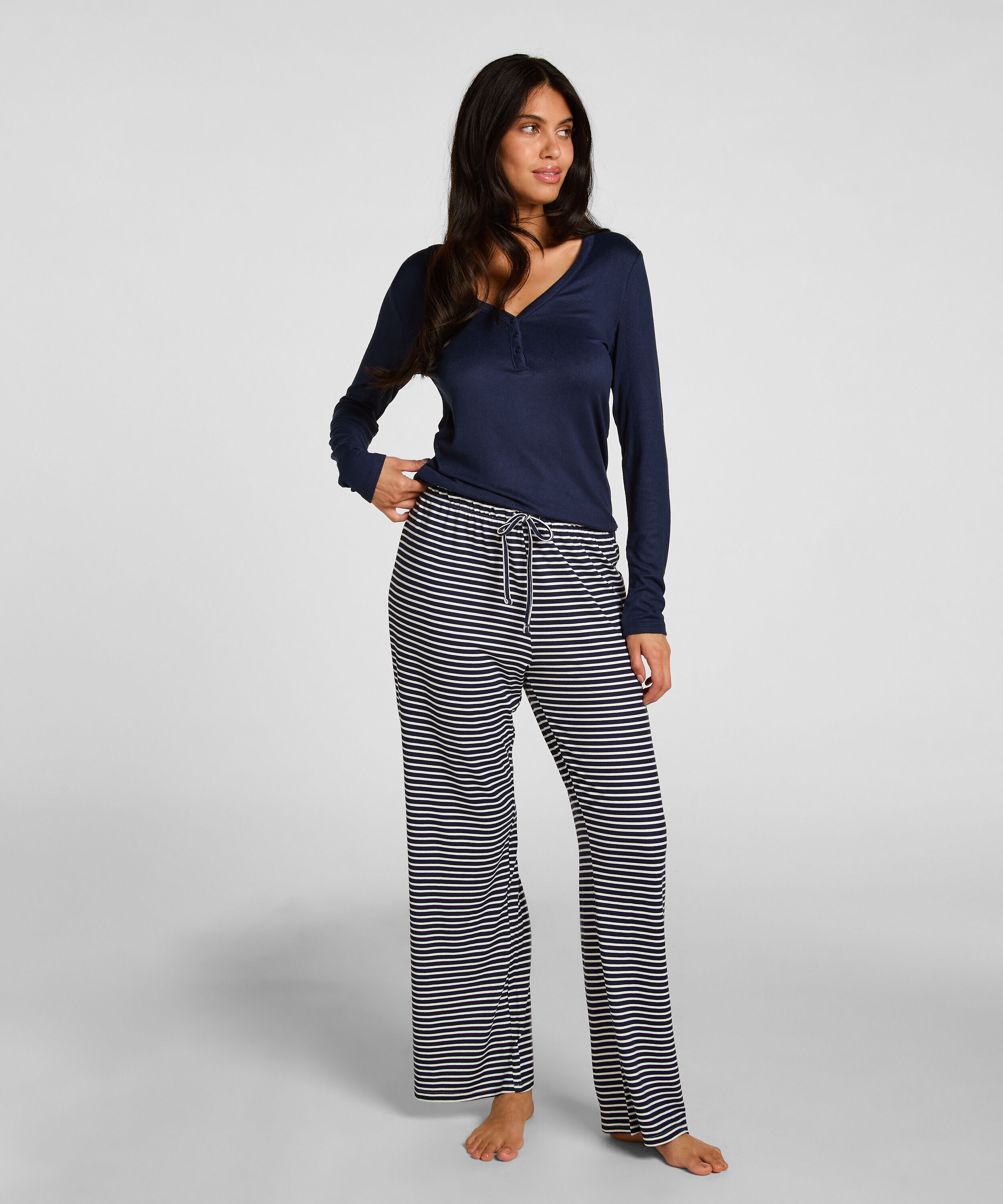 Pyjamasbukse Jersey Stripet, Blå