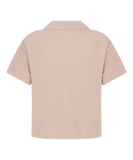 Essential kortermet jakke i jerseystoff, Beige