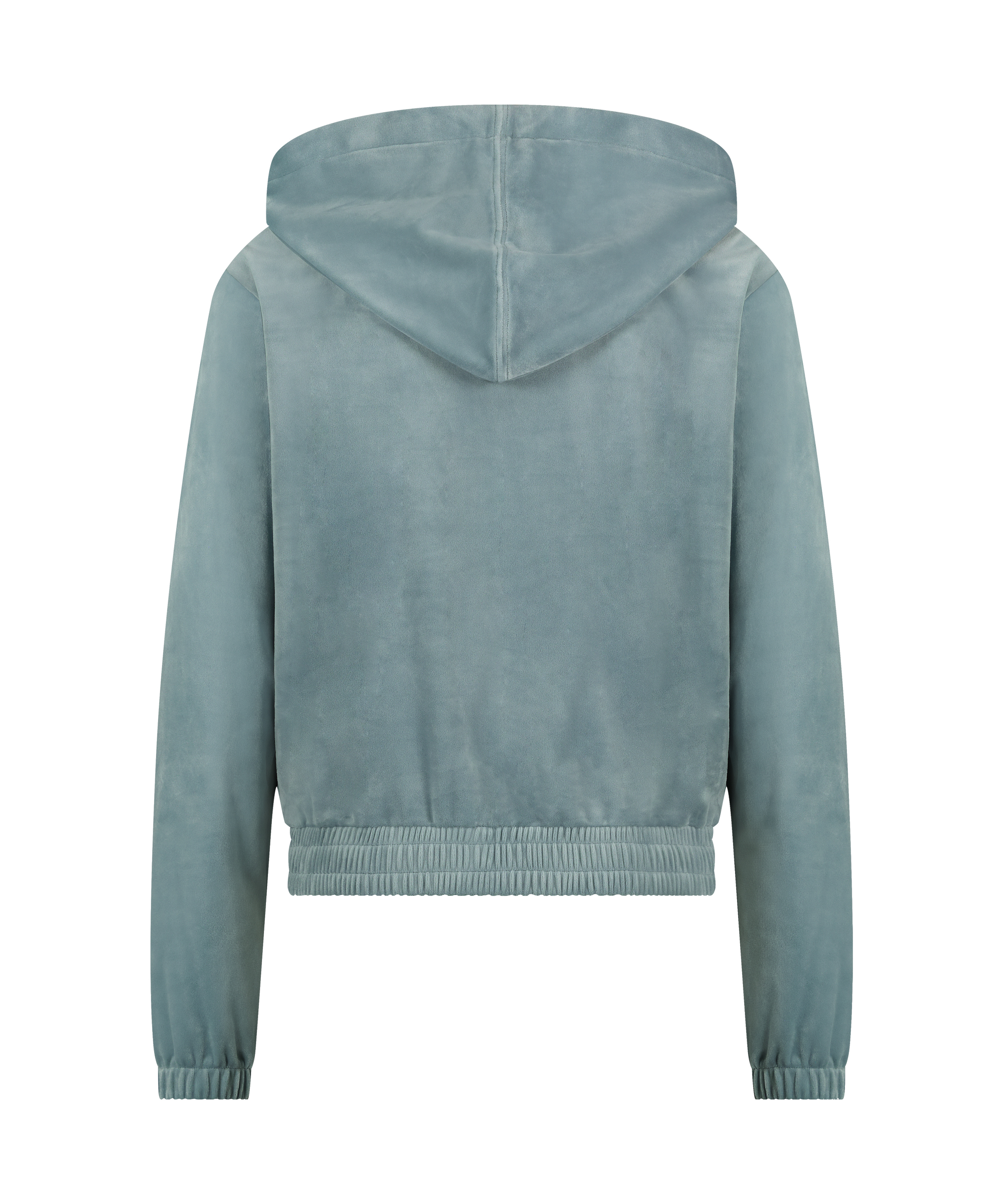 Hoodie jakke i velur, Blå, main