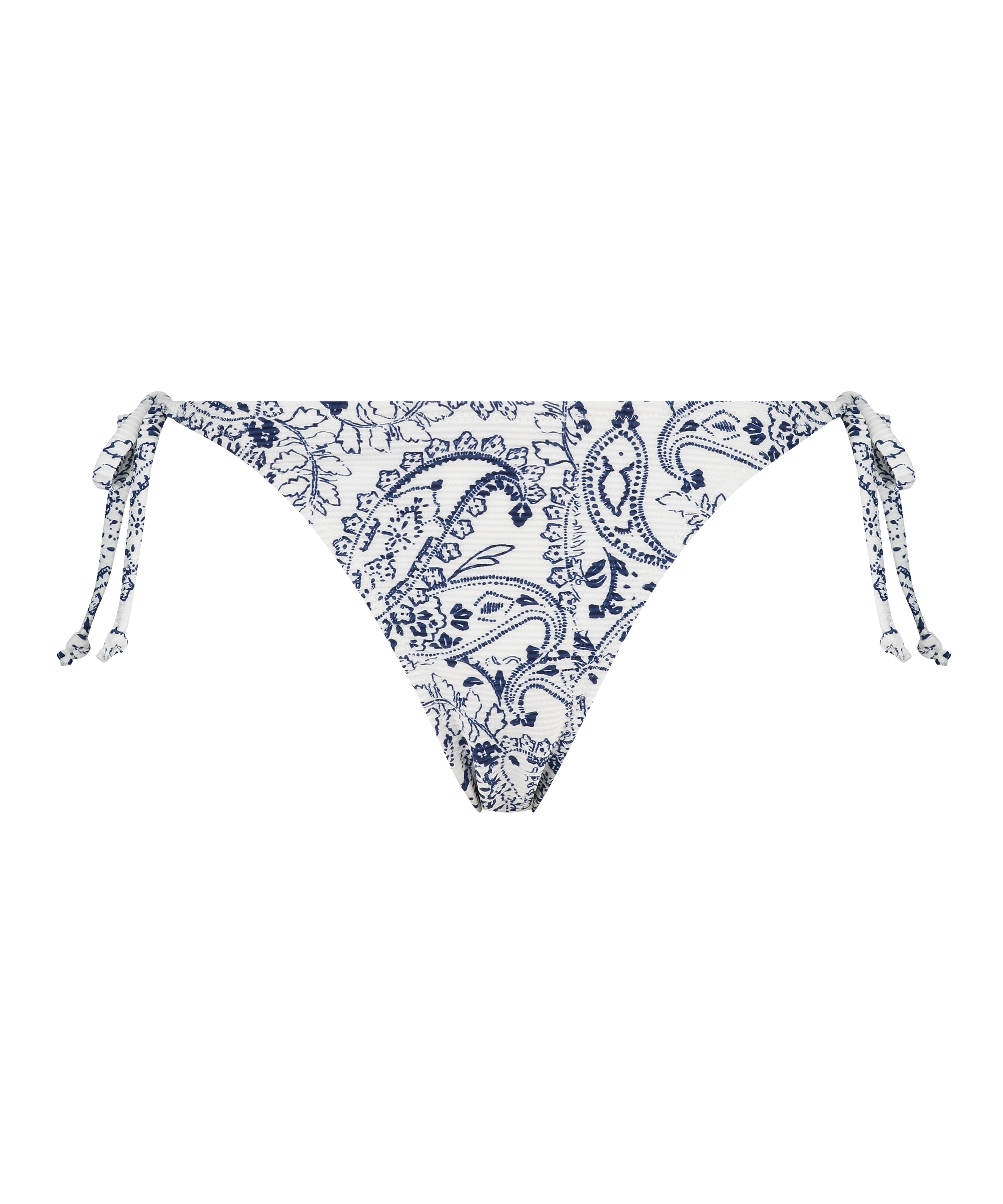 Paisley brasiliansk tanga bikiniunderdel, Hvit, main