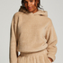 Fleece Snuggle hettegenser, Beige