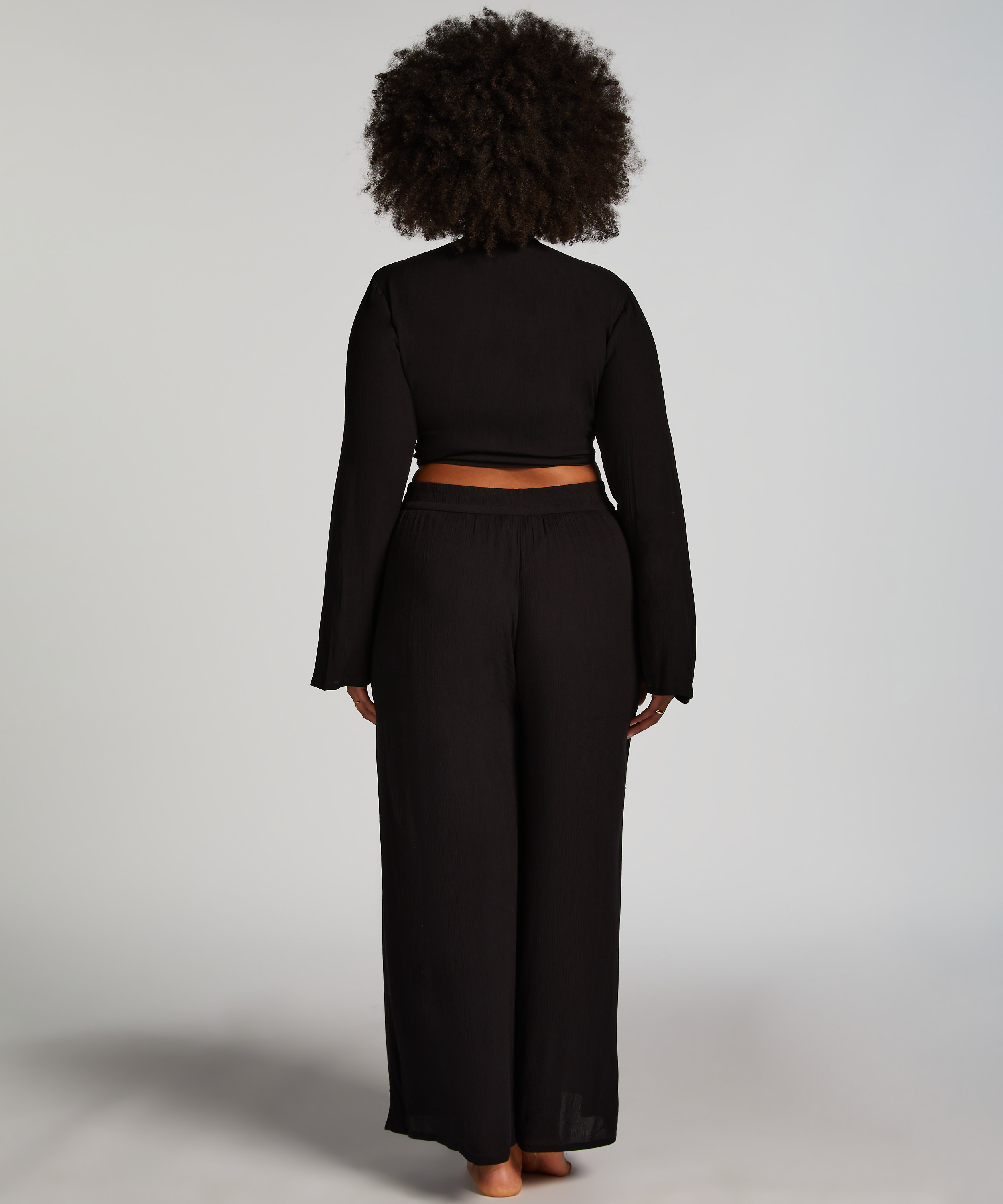 Knot langermet topp, Svart, main