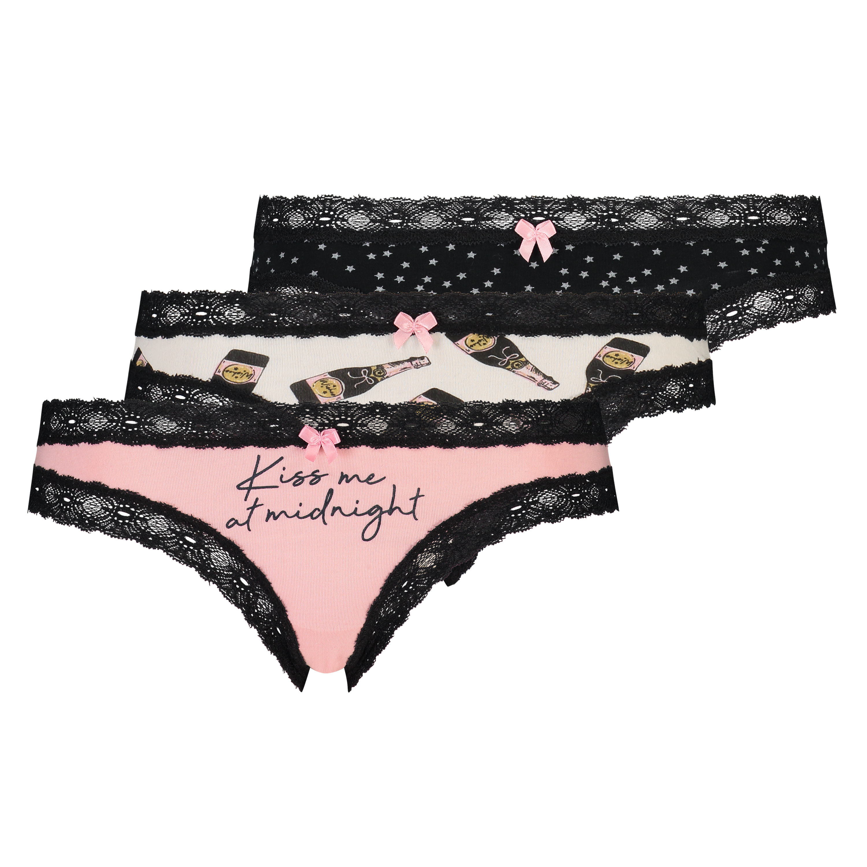 3-pakning brasiliansk truse Classics, Svart, main