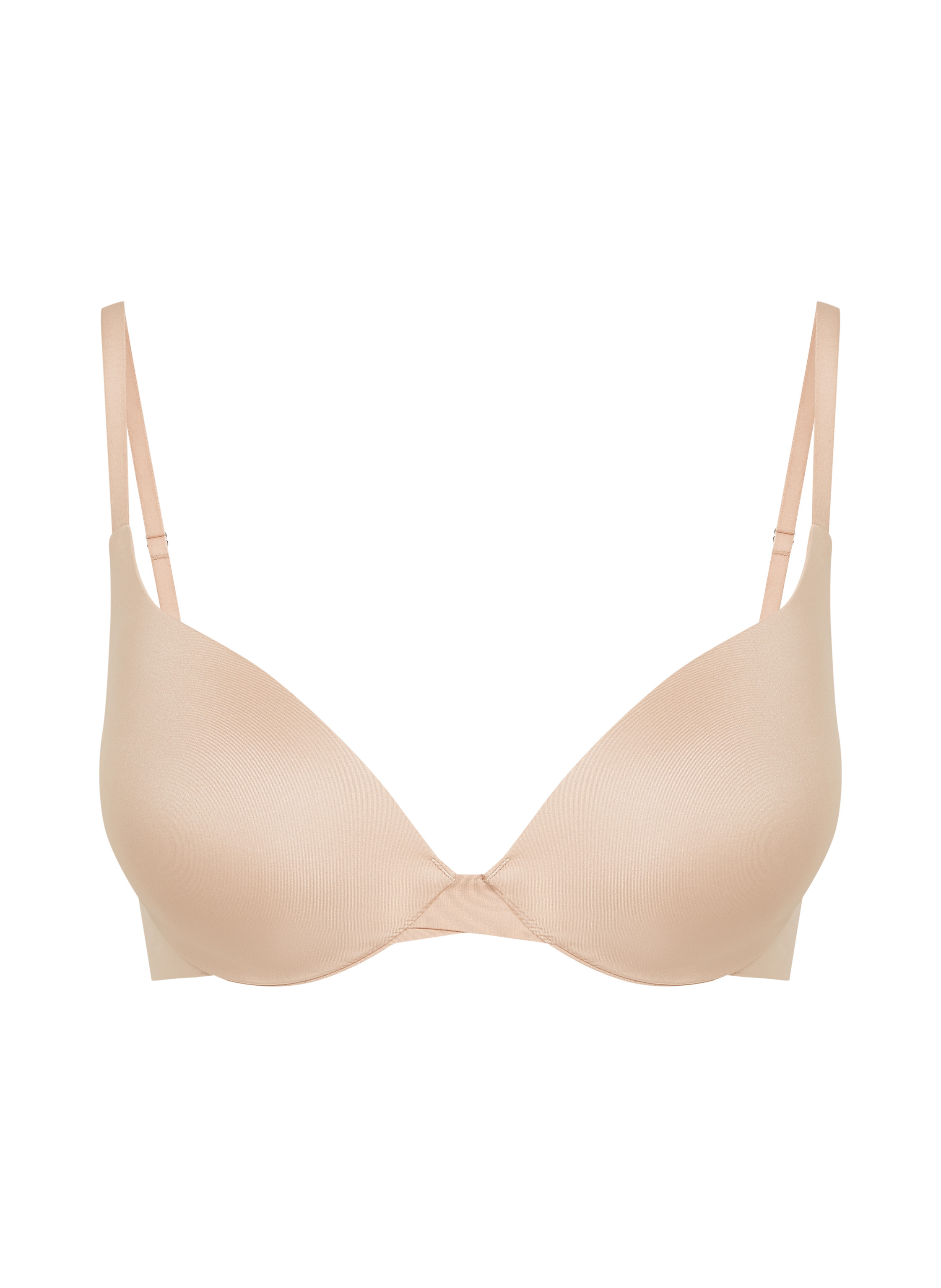 Polstret pushup-BH med bøyle Smooth, Beige, main