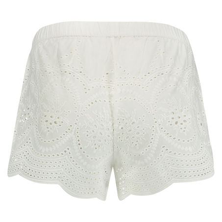 Broderie Anglaise Pyjama Shorts, Hvit