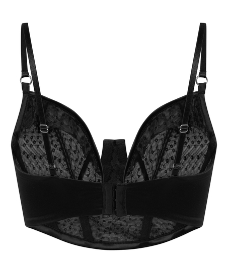 Elle Longline upolstret spile-BH, Svart