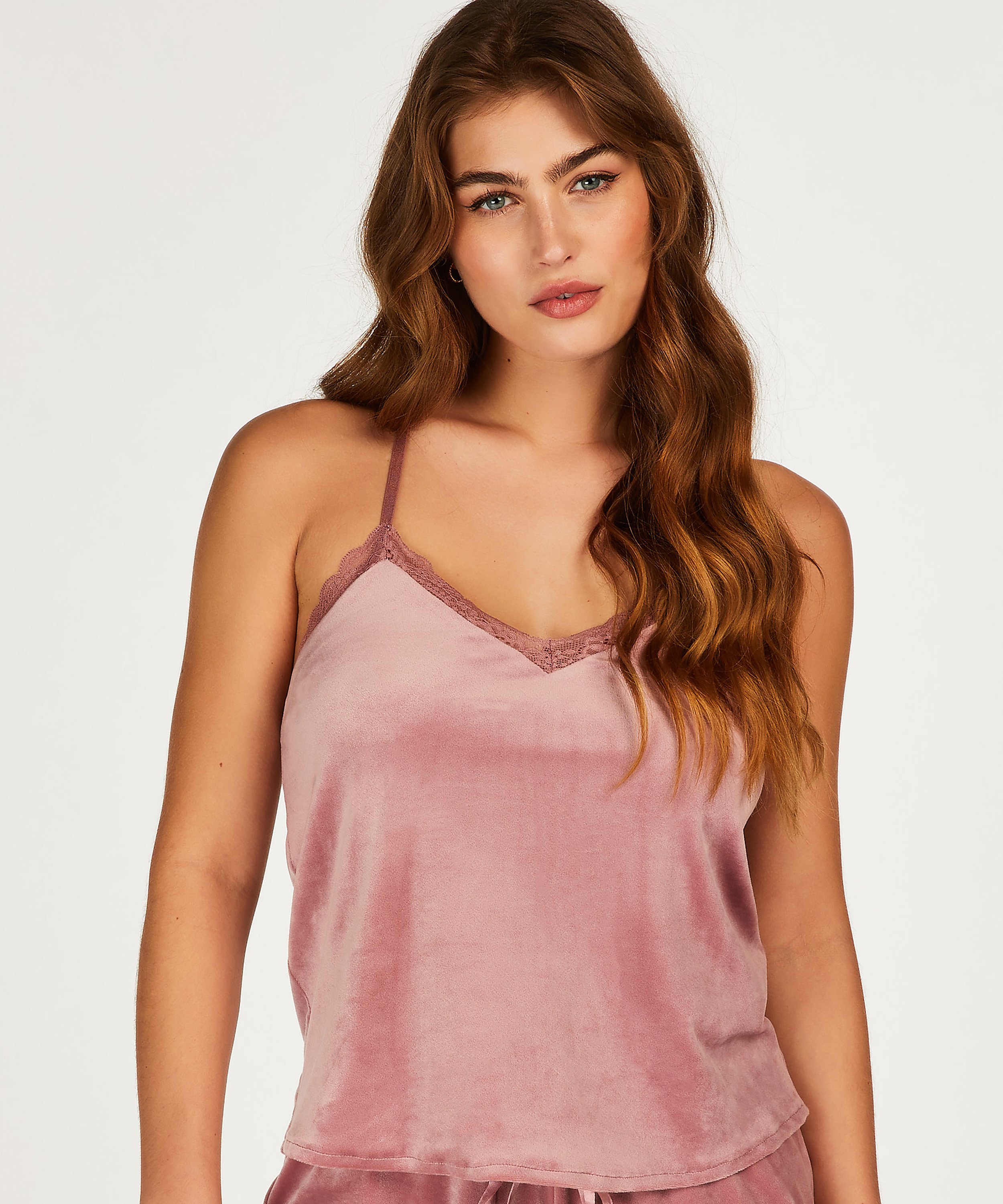 Velvet lace cami, Rosa, main