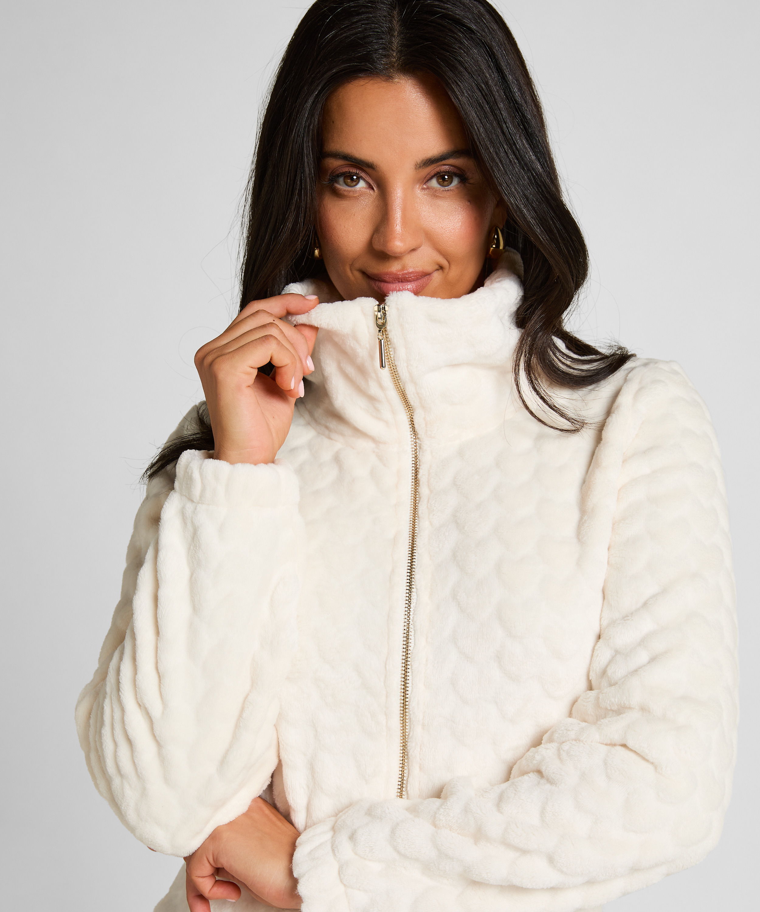 Onesie med kabelglidelås, Hvit, main