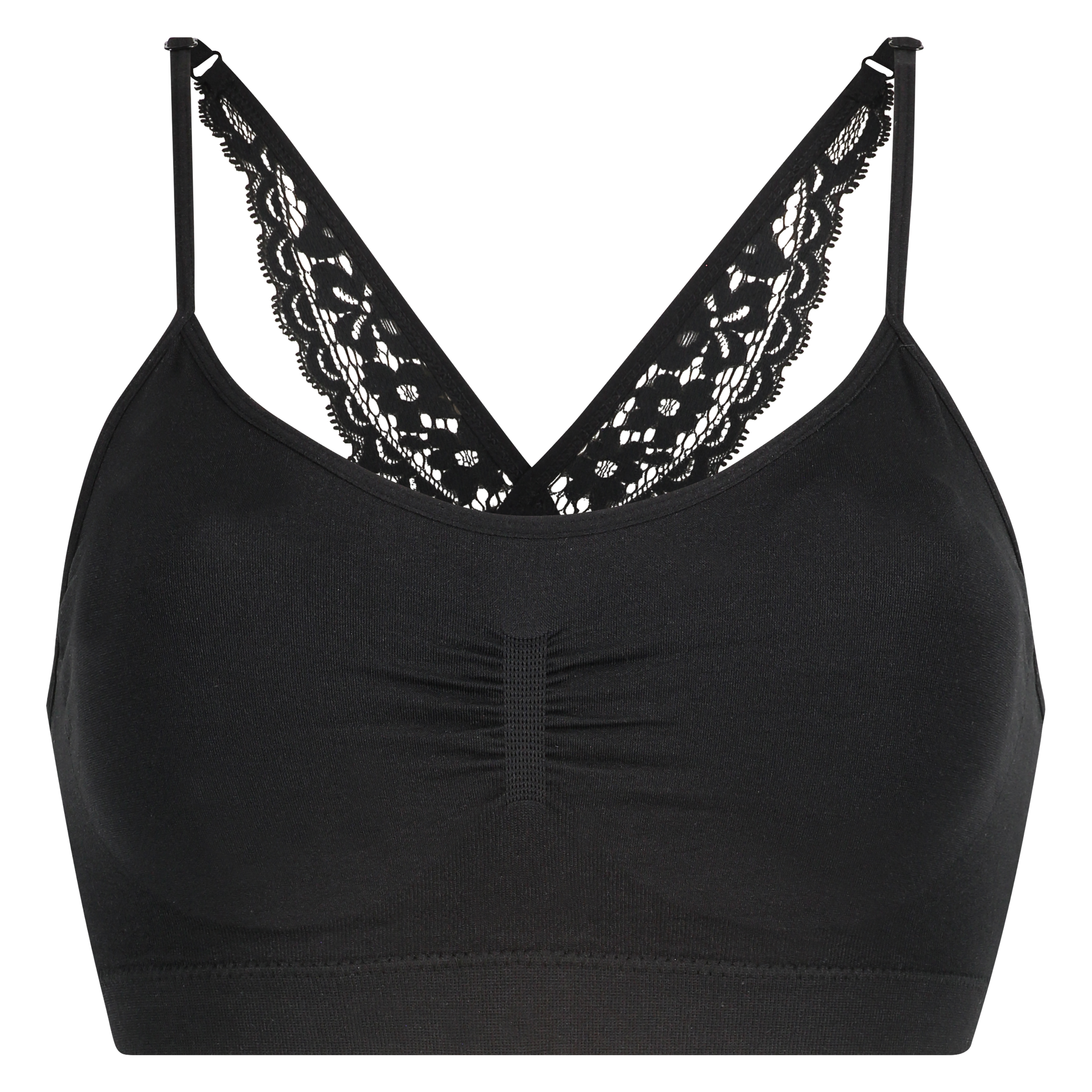 Rose sømløs bralette, Svart, main