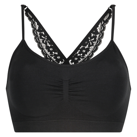 Rose sømløs bralette, Svart