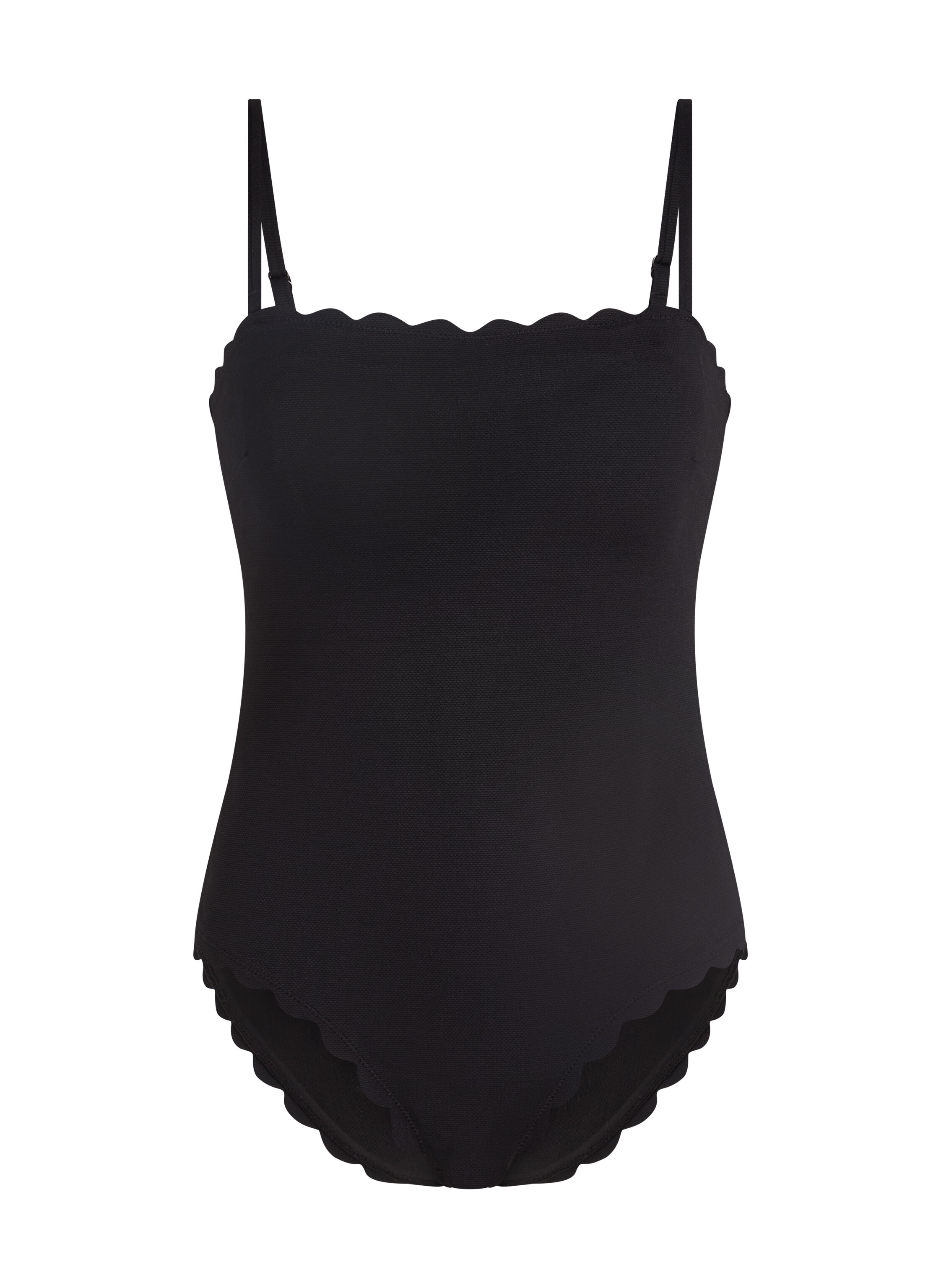 Badedrakt Bandeau Scallop, Svart