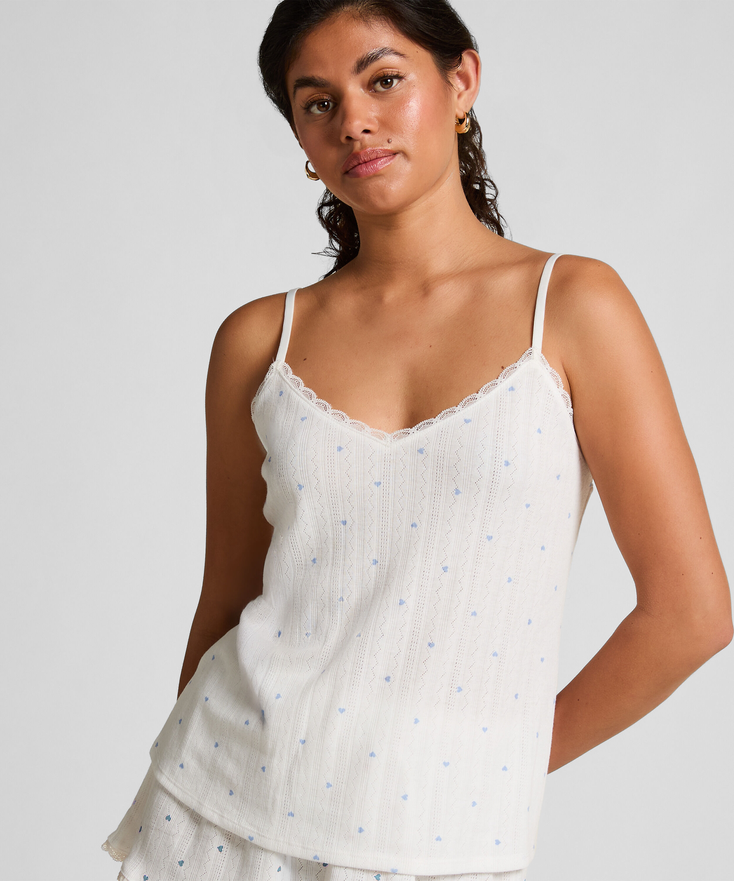 Cami lace top, Blå