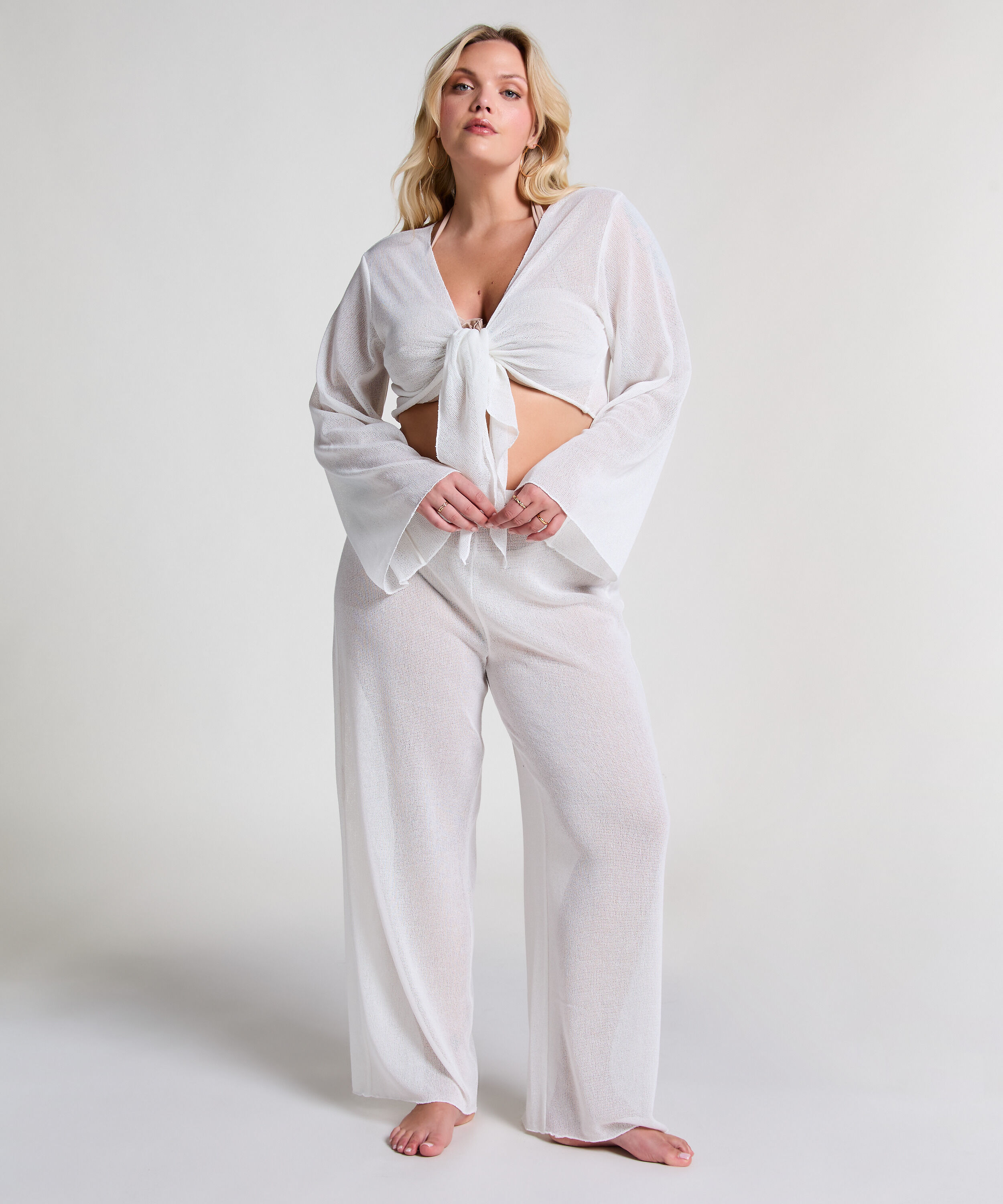 Bukser i strandstrikk, Hvit