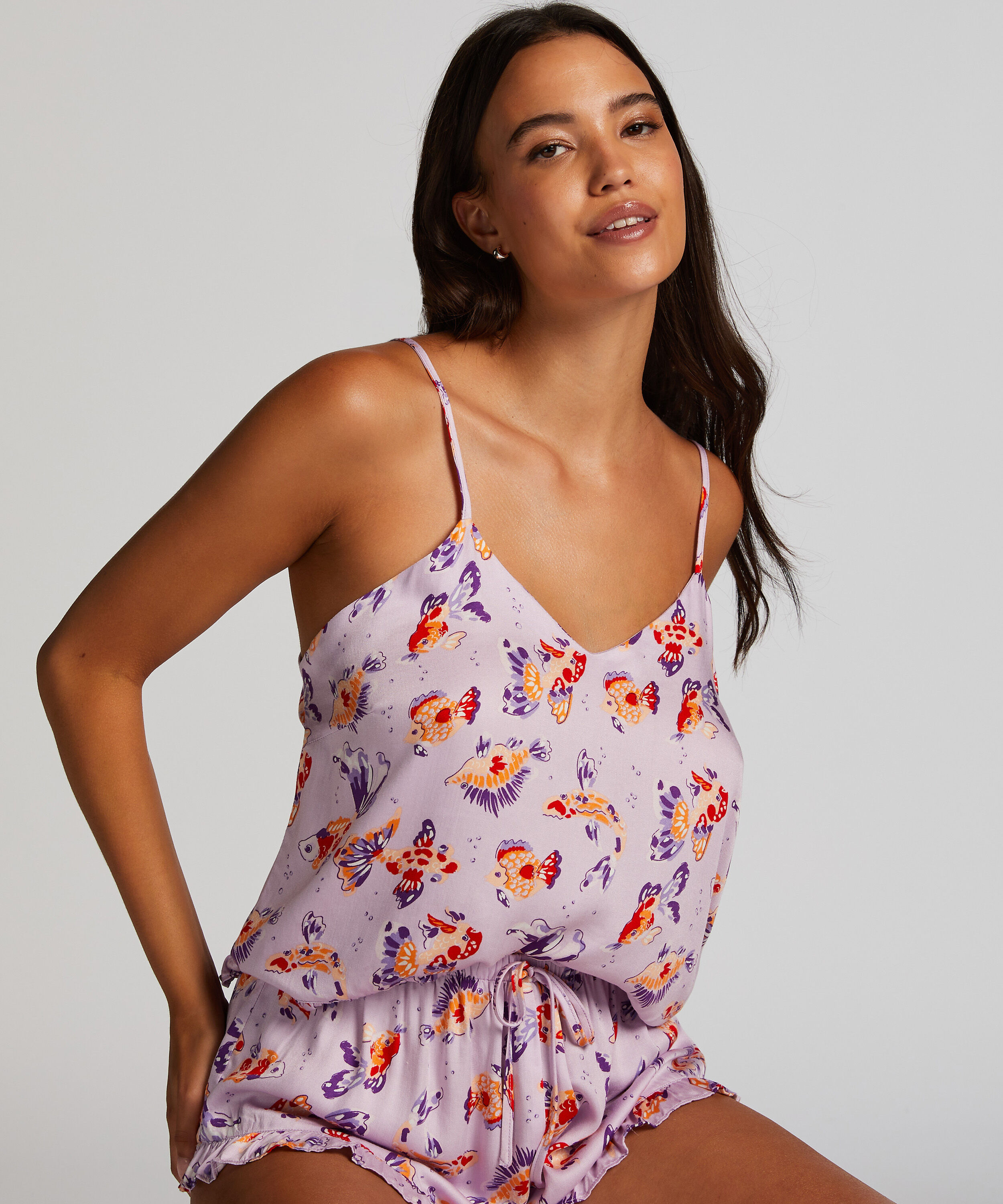 Pyjamasshorts i sateng, Lilla