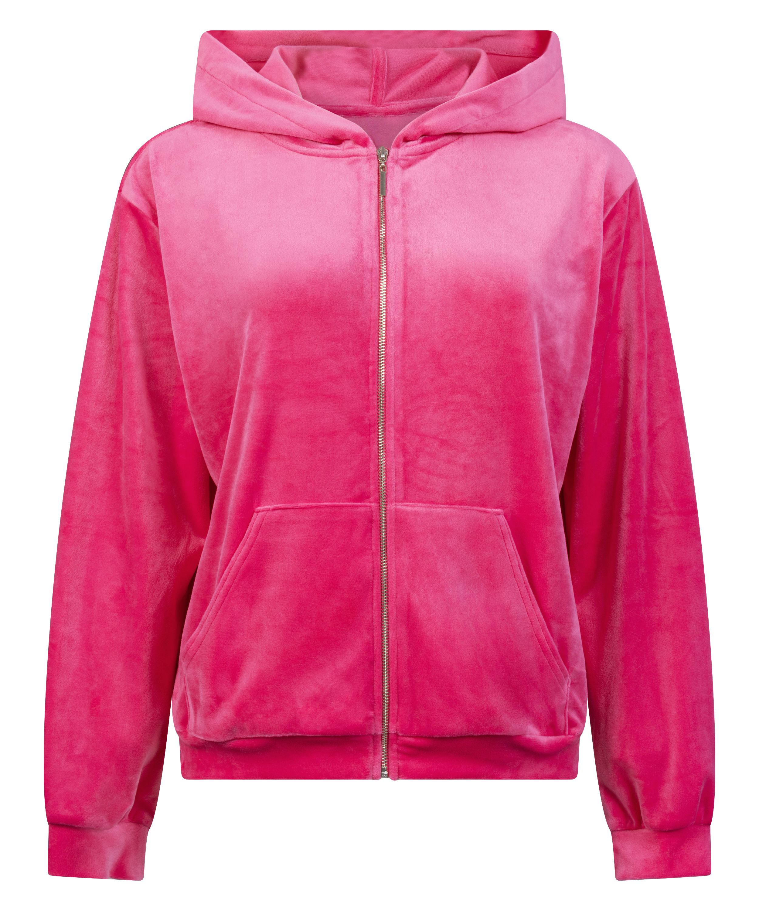 Hoodie jakke i velur, Rosa, main