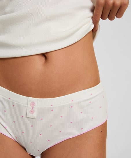 Renee Rib Brazilian Short, Hvit