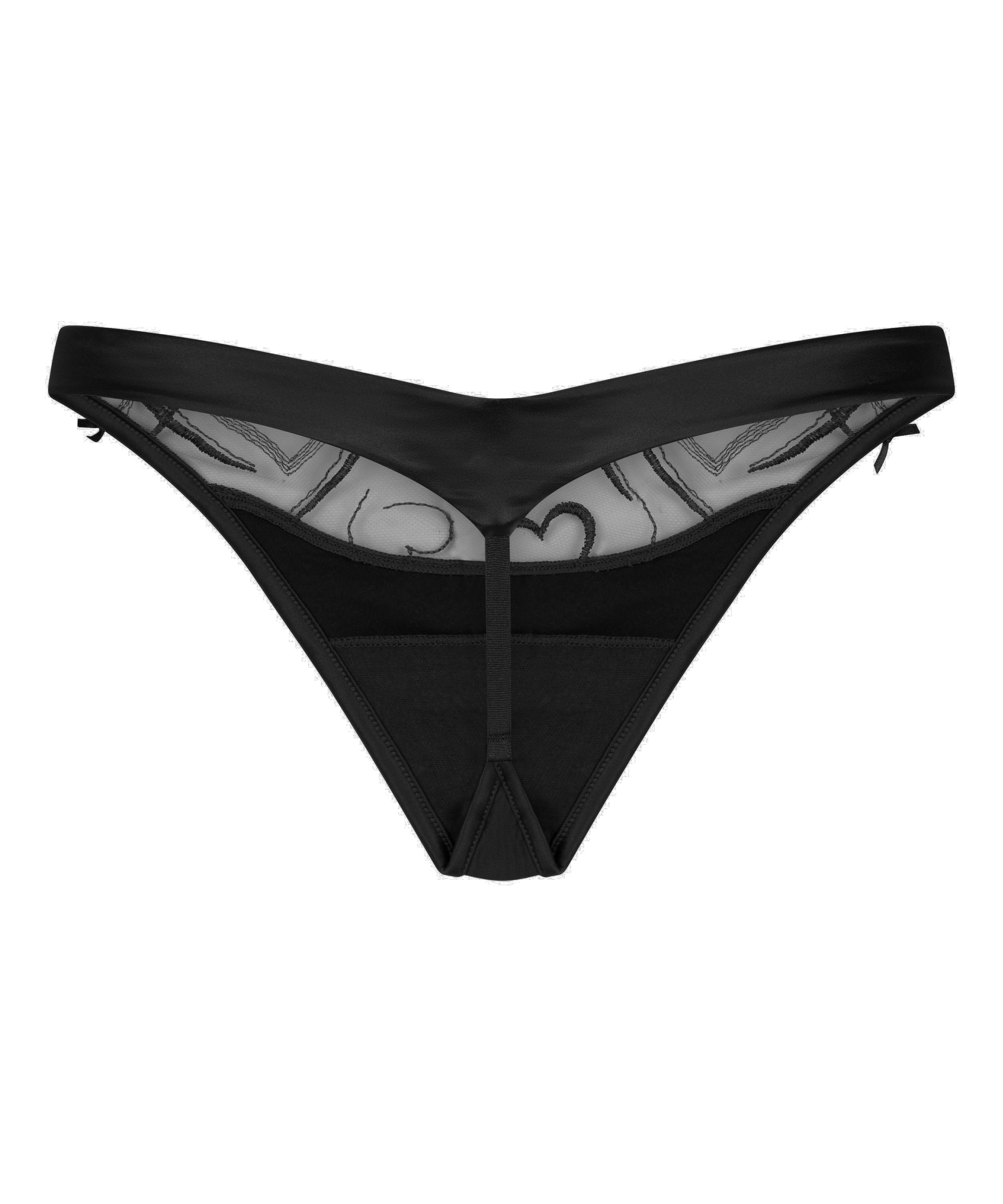 Olivia G-streng med h&oslash;ye ben, Svart, main