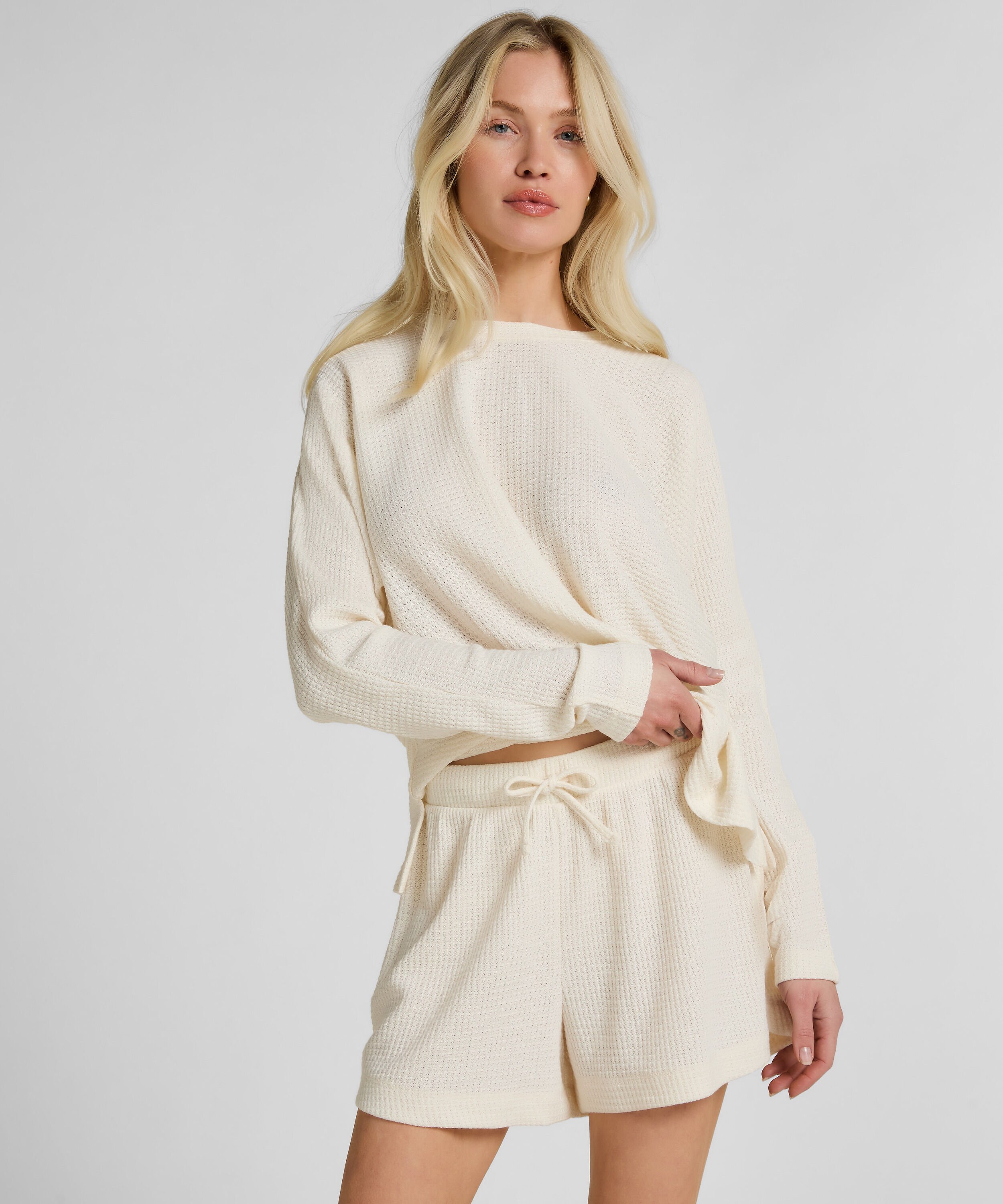 Short Waffle Sloane, Hvit Short Waffle Sloane, Hvit