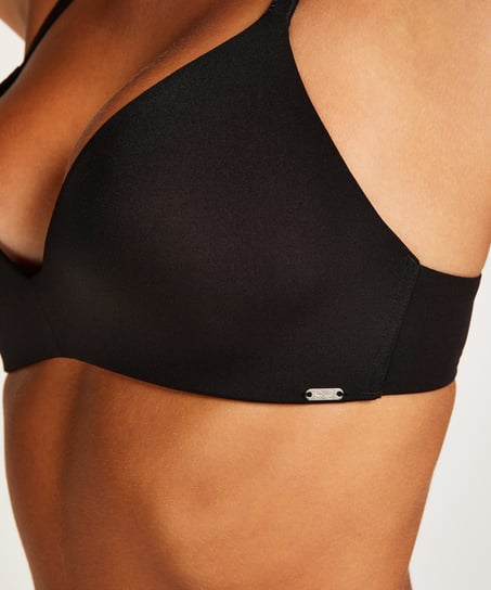 Vattert bh uten bøyle Mona, Svart