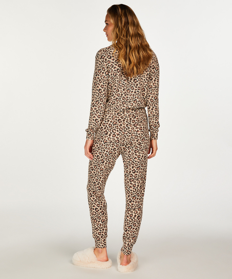 B&oslash;rstet Jersey bukse, Beige