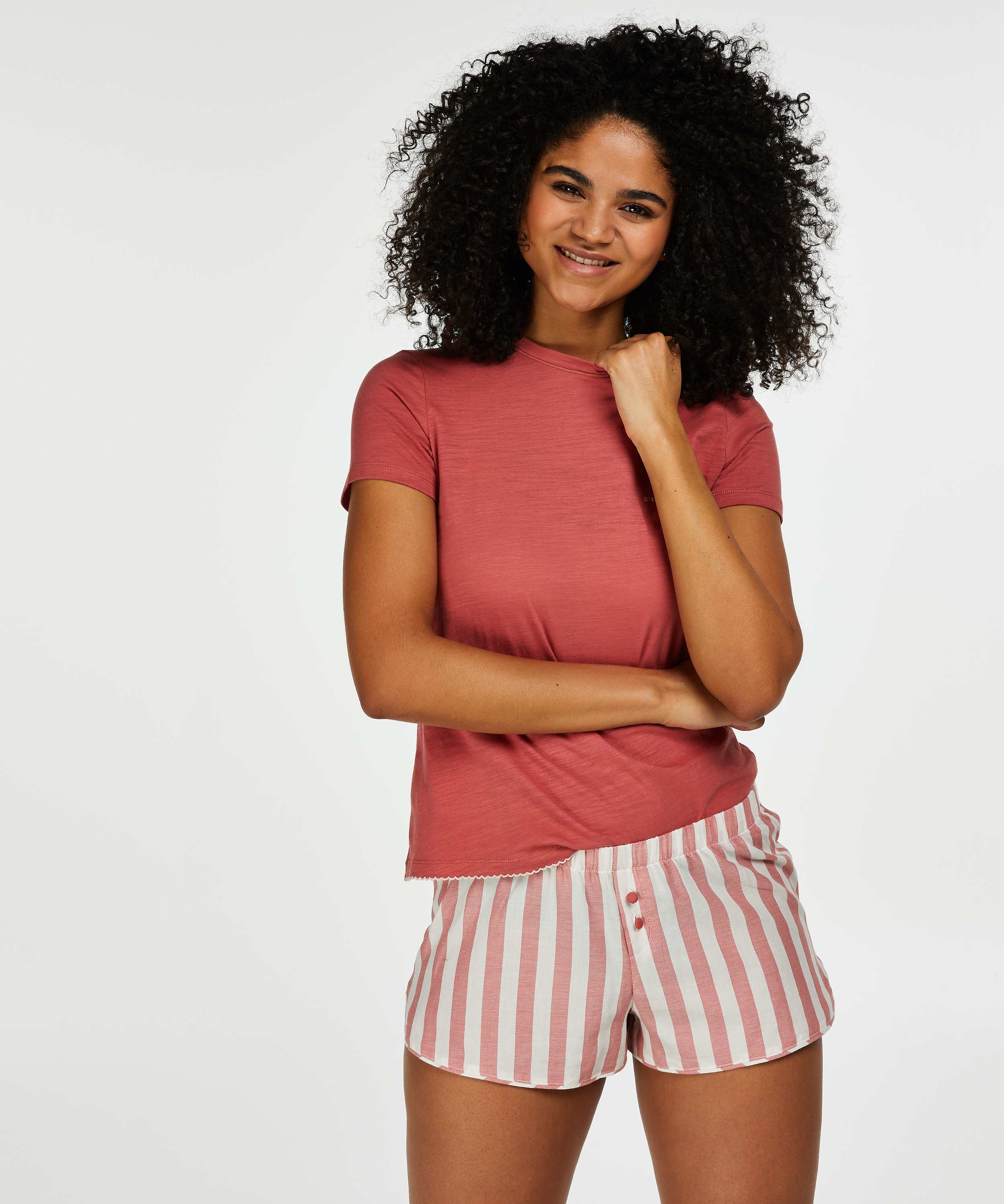 Stripe shorts, Rød, main