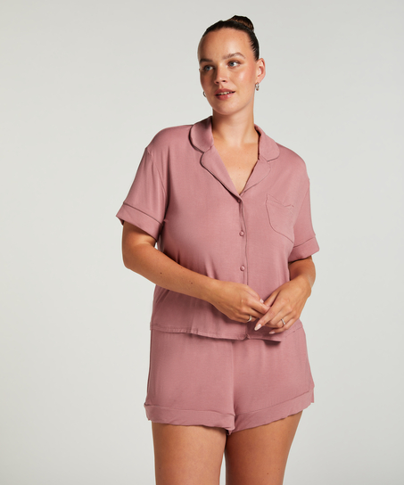 Essential kortermet jakke i jerseystoff, Rosa