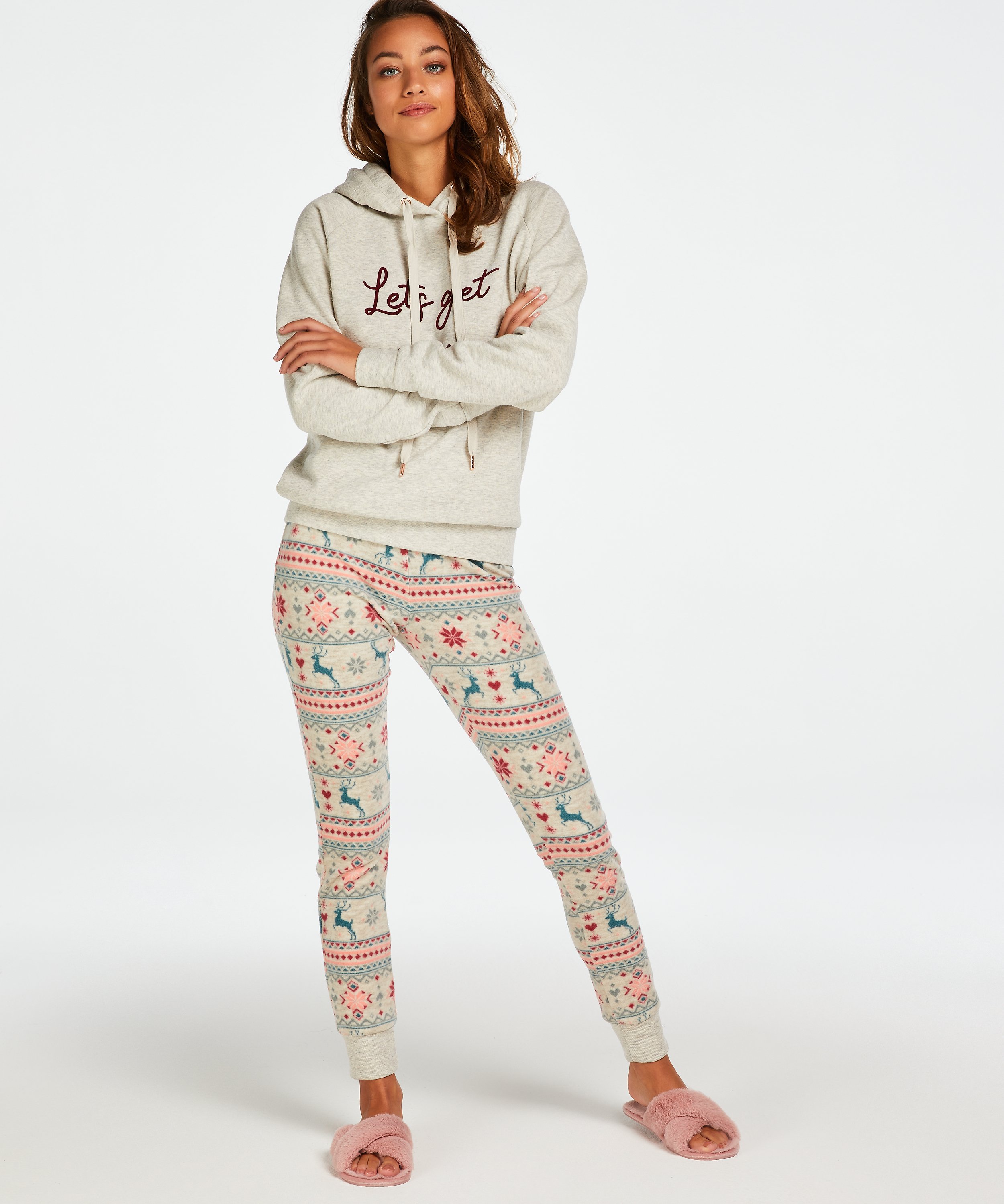 Longsleeved Hoodie, Beige, main