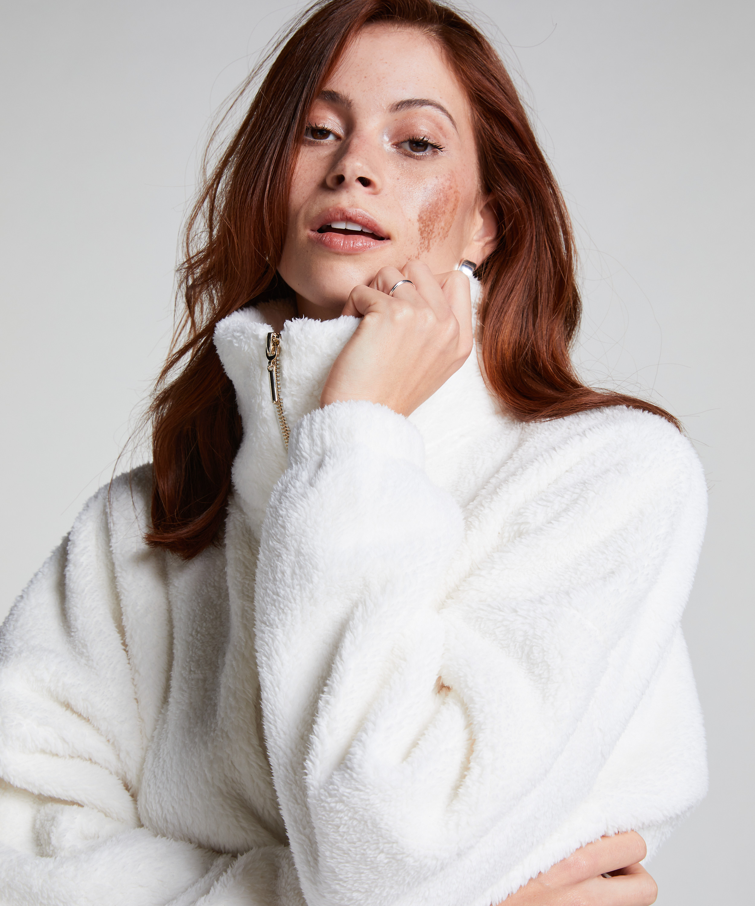 Onesie Fleece, Hvit, main