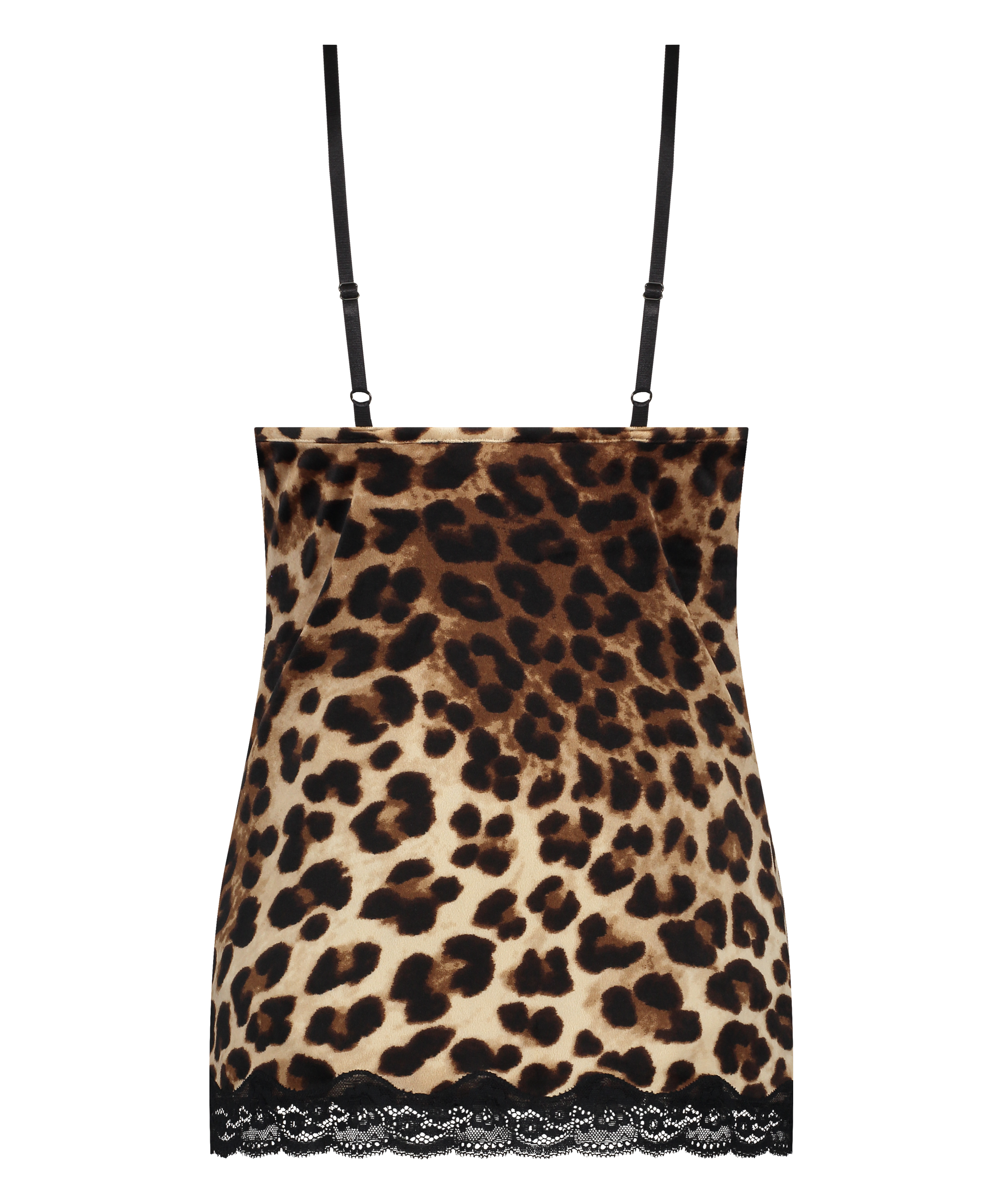 Velvet lace cami, Svart, main