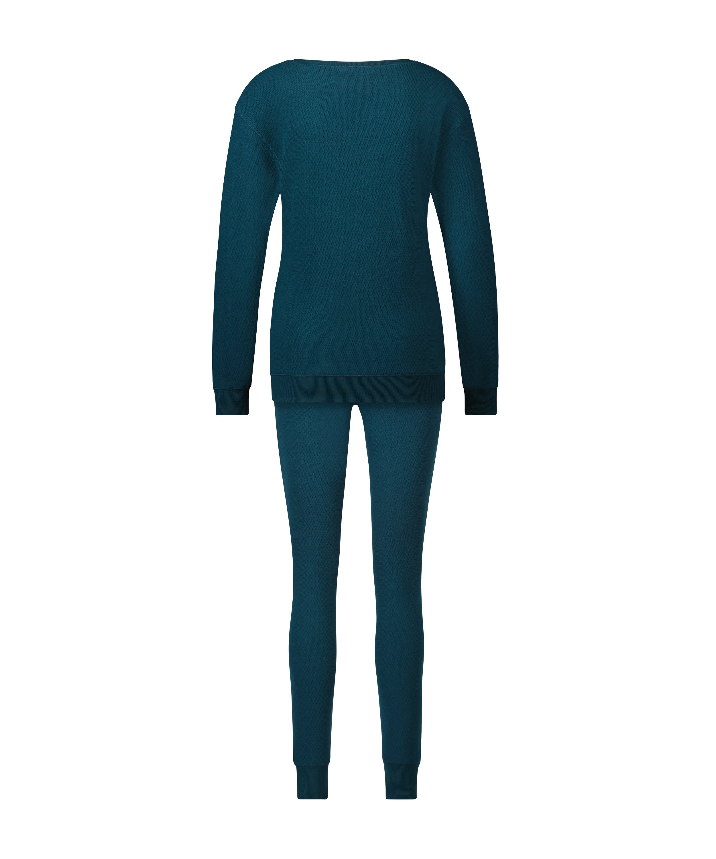 Waffle Placket pysjamas, Blå, main