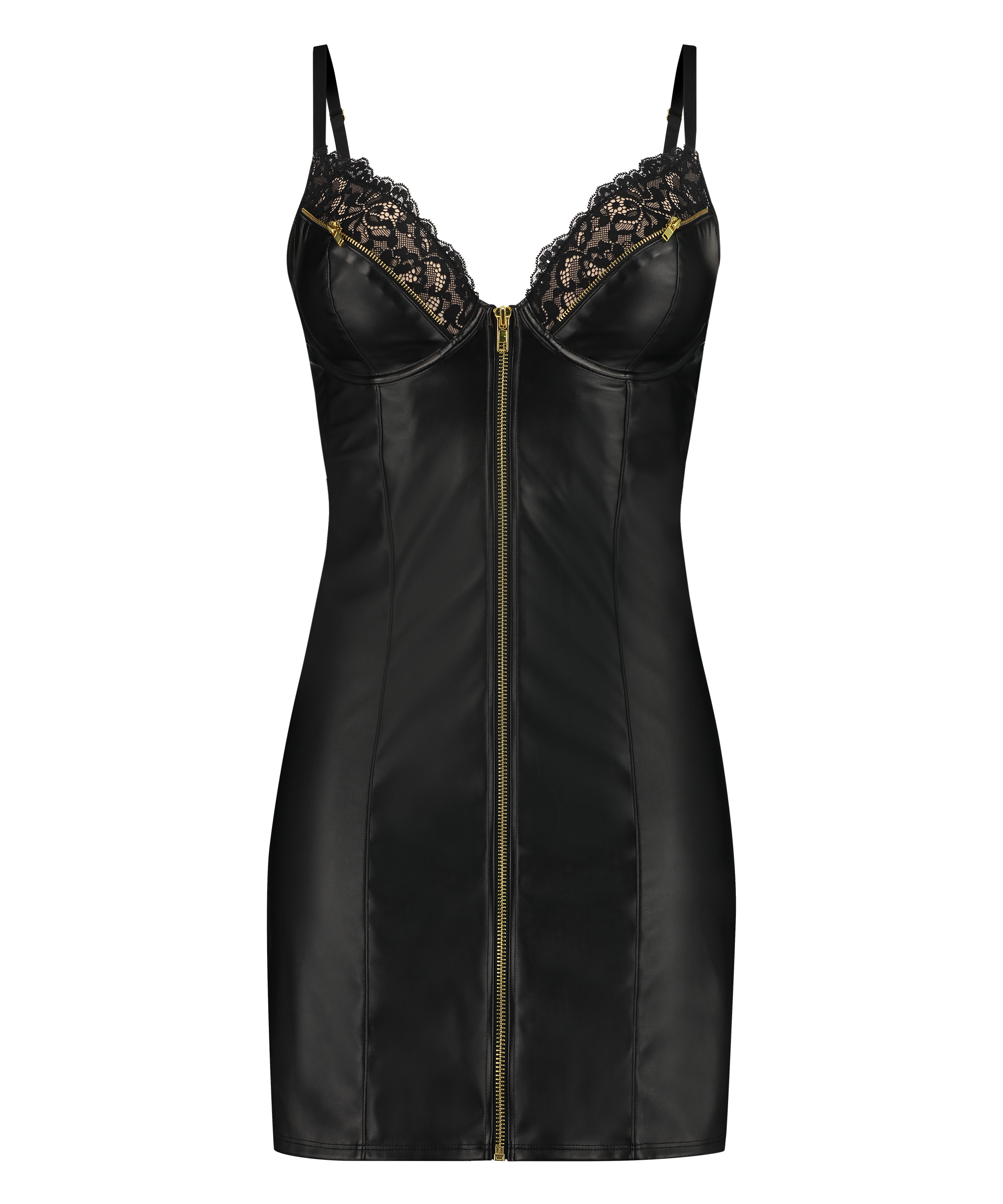 Pushup-slipkjole med spiler og polstring Talia, Svart, main