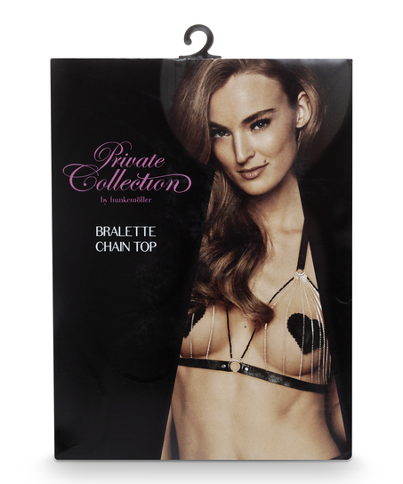 Chain Top Bralette, Svart