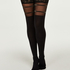 Lurex Stripe Top 50 Denier Hold-Ups, Svart
