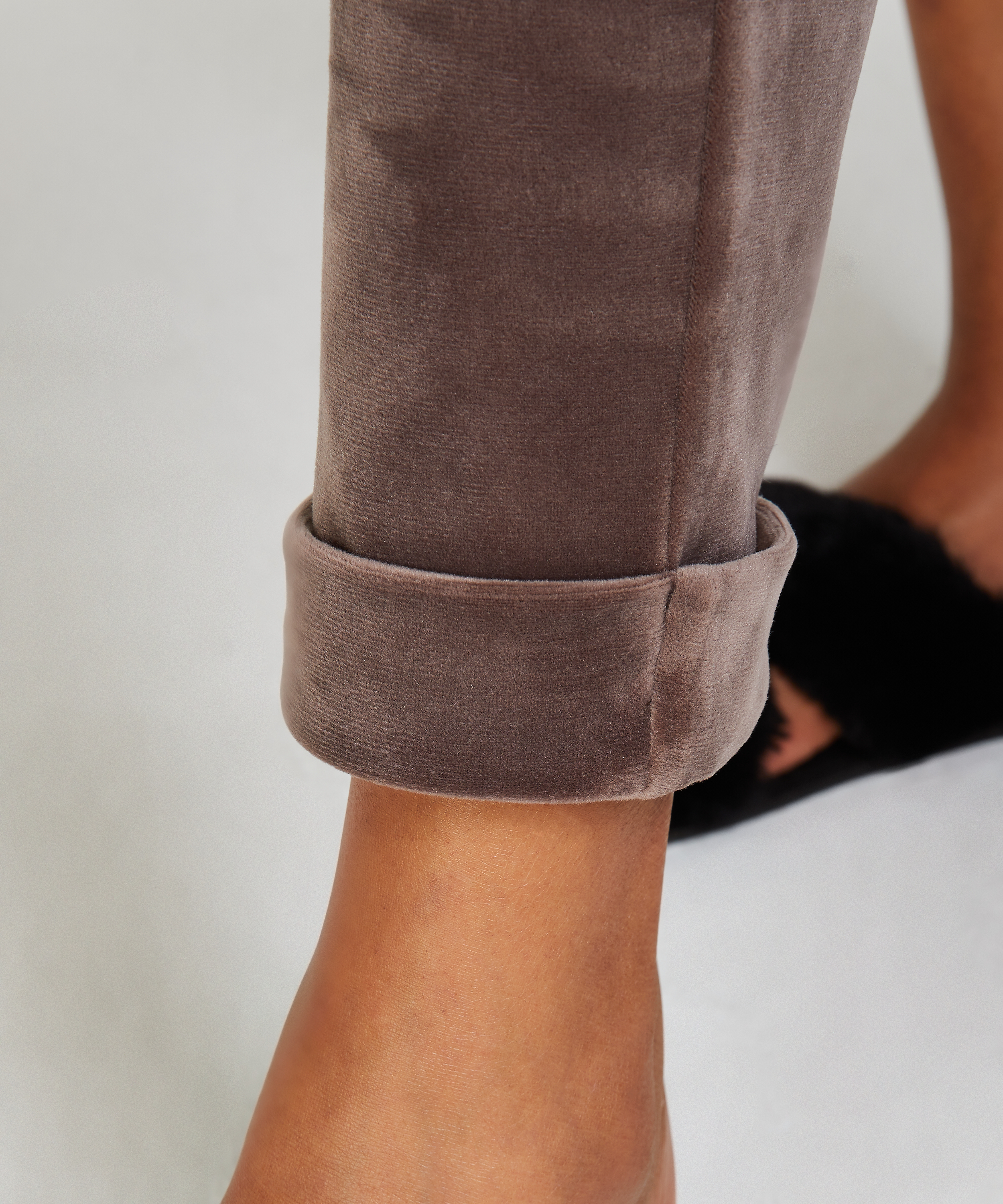 Petite Velours joggebukser, Brun, main