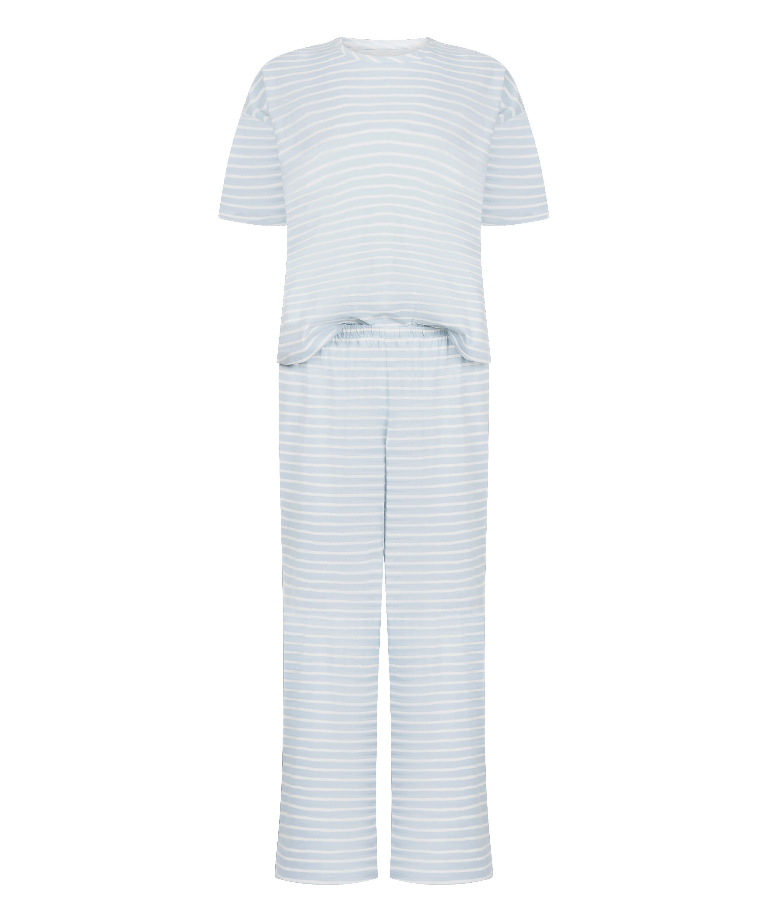 Pyjama Set Cotton Jersey Long, Bl&aring;