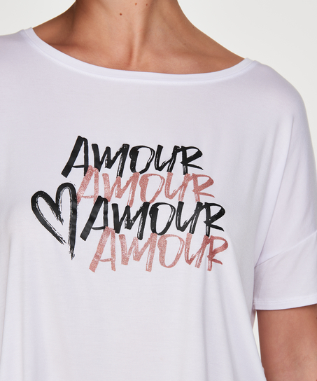 Kort pysjamassett, Hvit