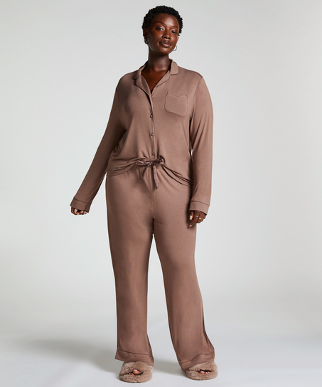 Essential bukser i jerseystoff, Brun