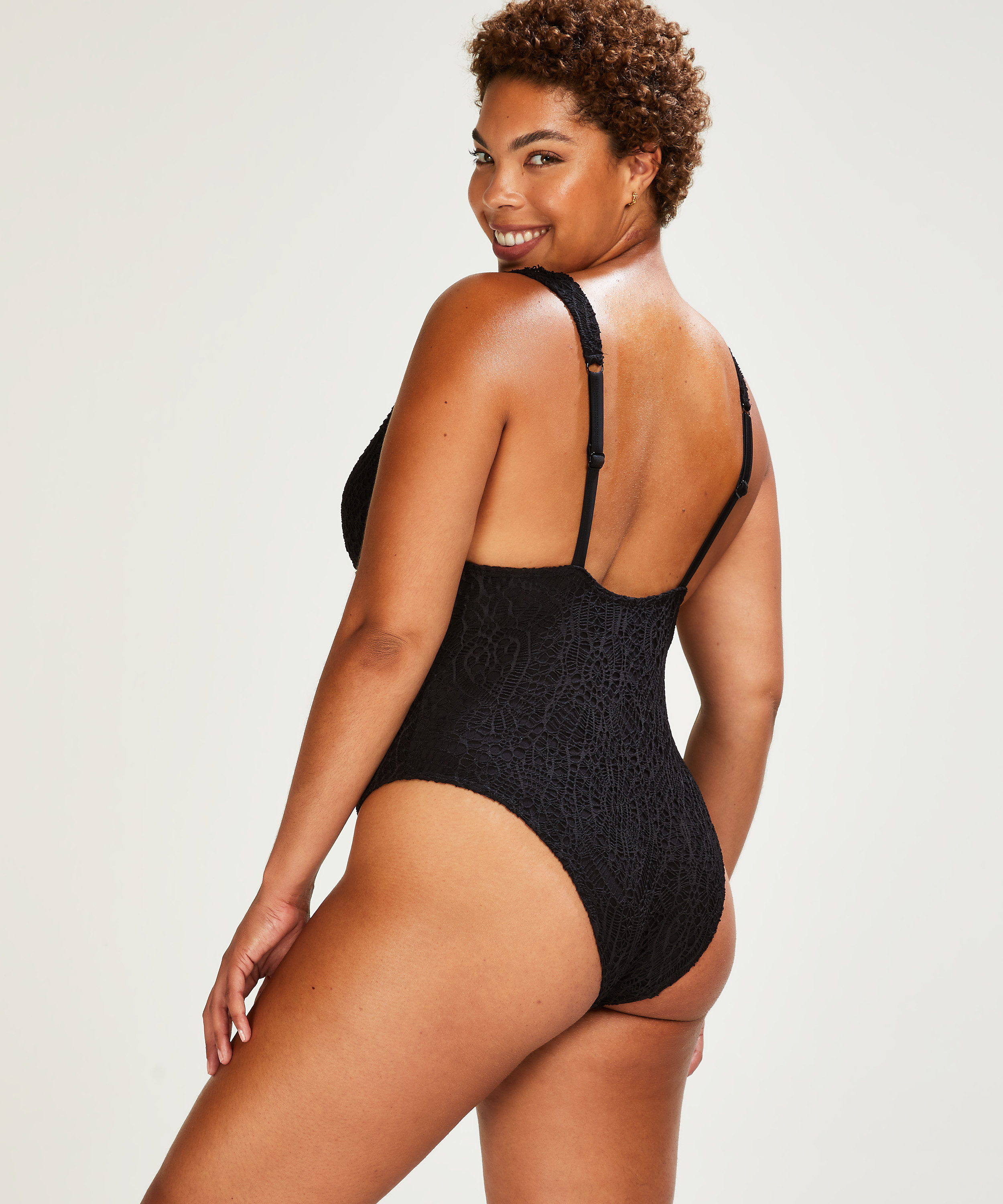 Crochet badedrakt, Svart, main