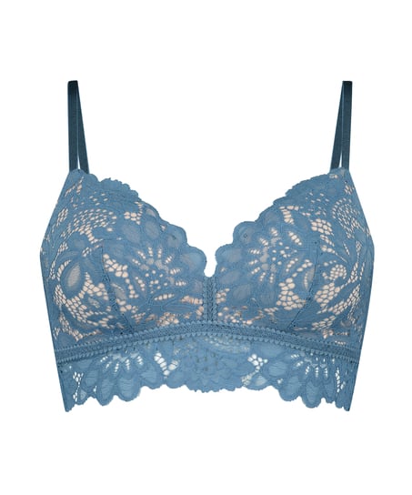 Vattert bh uten bøyle longline Shiloh, Blå