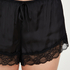 Pyjamasshorts i sateng, Svart