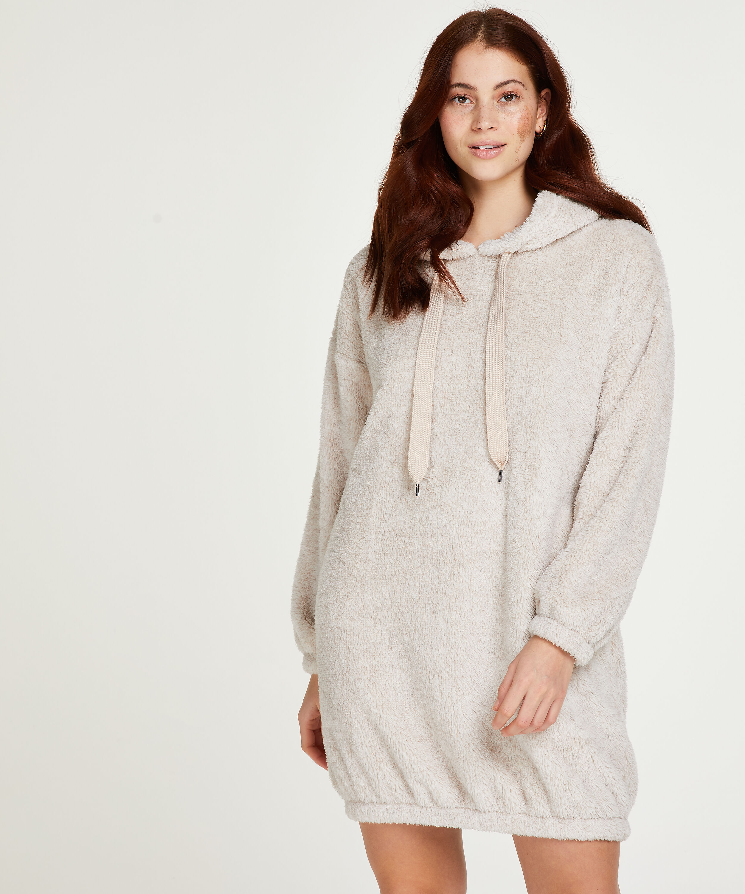 Kose fleece kjole, Beige
