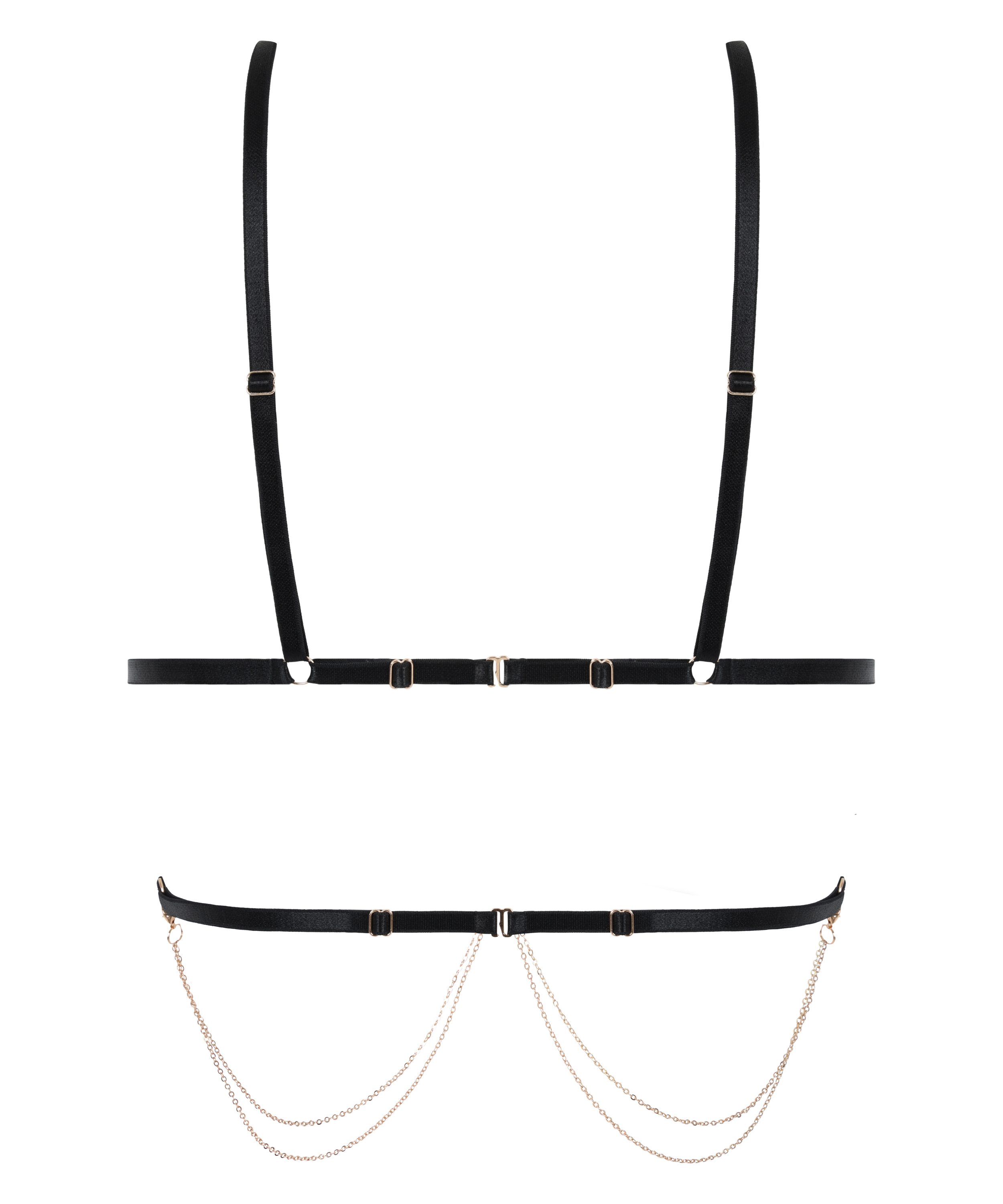 Chain Top Bralette, Svart, main